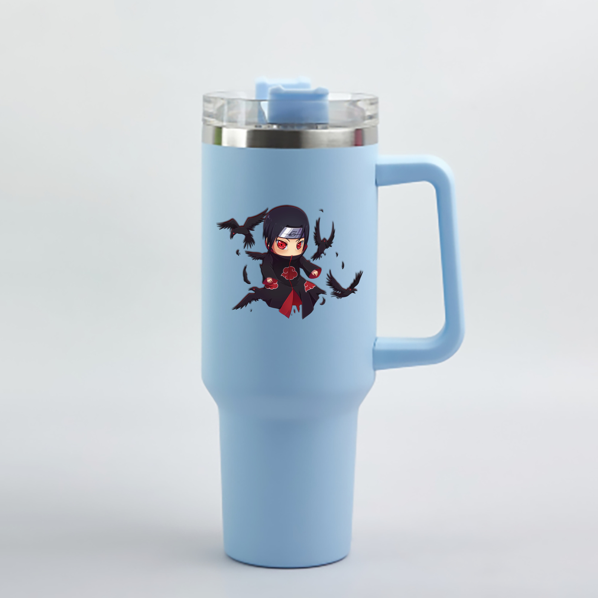 （画像用） NARUTO -ナルト- うちは イタチ Uchiha Itachi 1200mL車用タンブラー - クリスタルステッカー（プラスチックストロー付き）