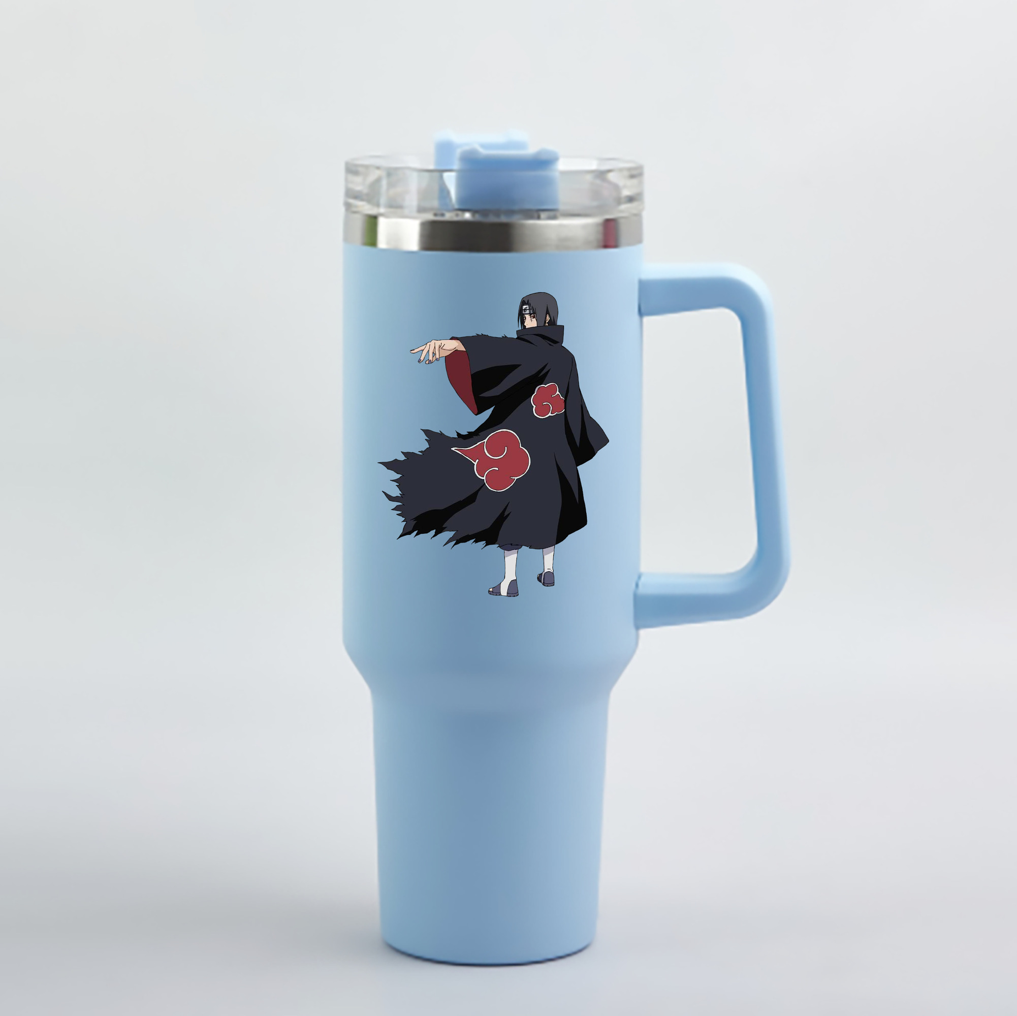 （画像用） NARUTO -ナルト- うちは イタチ Uchiha Itachi 1200mL車用タンブラー - クリスタルステッカー（プラスチックストロー付き）