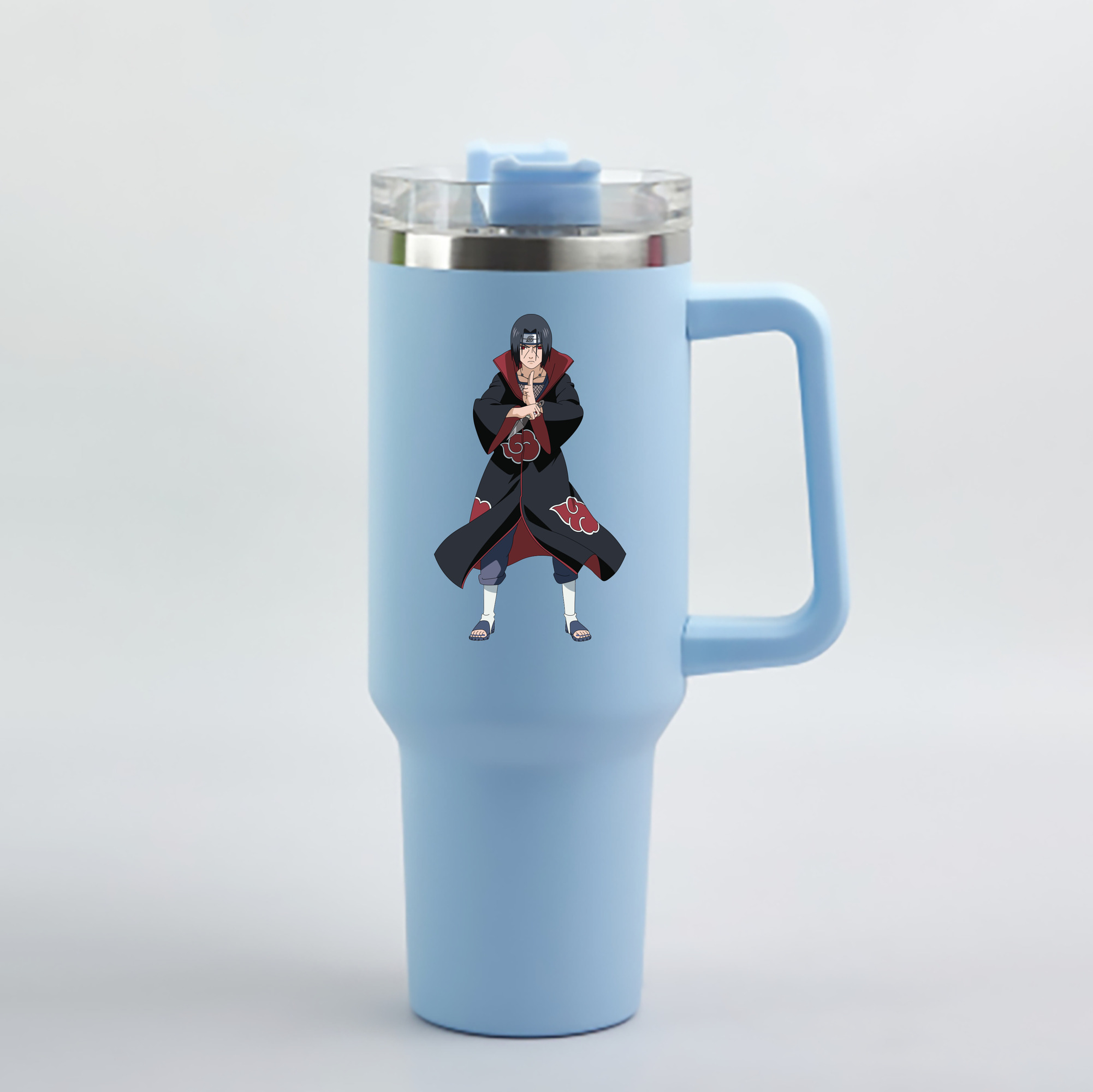 （画像用） NARUTO -ナルト- うちは イタチ Uchiha Itachi 1200mL車用タンブラー - クリスタルステッカー（プラスチックストロー付き）