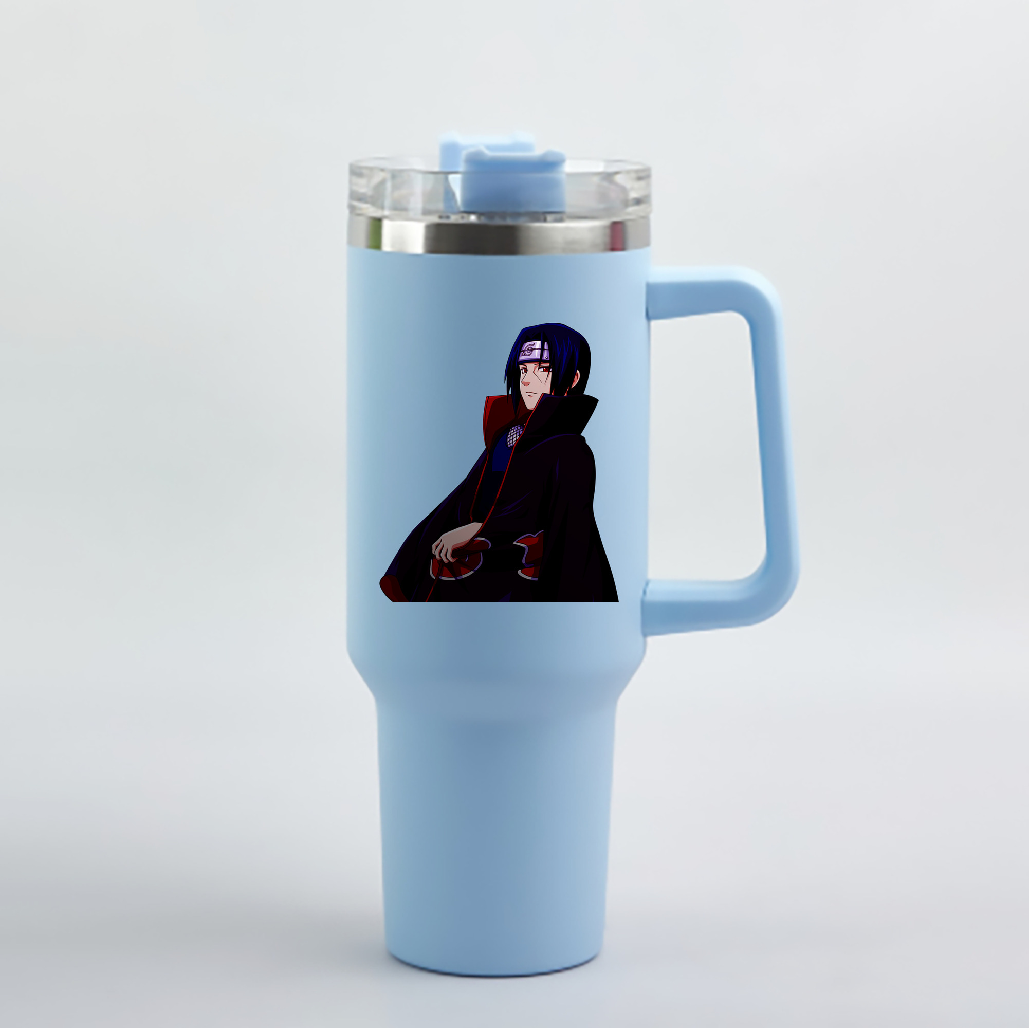 （画像用） NARUTO -ナルト- うちは イタチ Uchiha Itachi 1200mL車用タンブラー - クリスタルステッカー（プラスチックストロー付き）