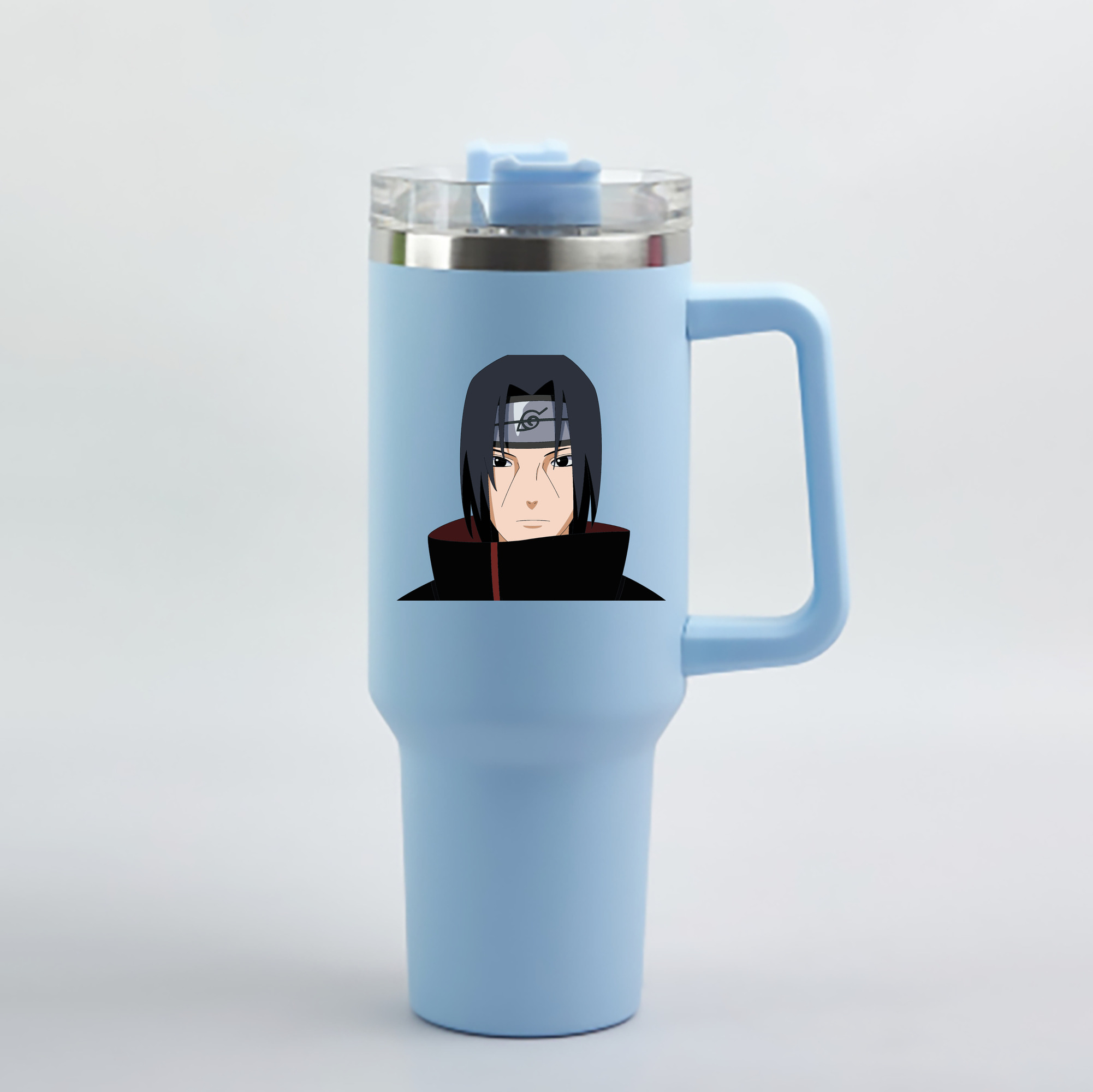 （画像用） NARUTO -ナルト- うちは イタチ Uchiha Itachi 1200mL車用タンブラー - クリスタルステッカー（プラスチックストロー付き）