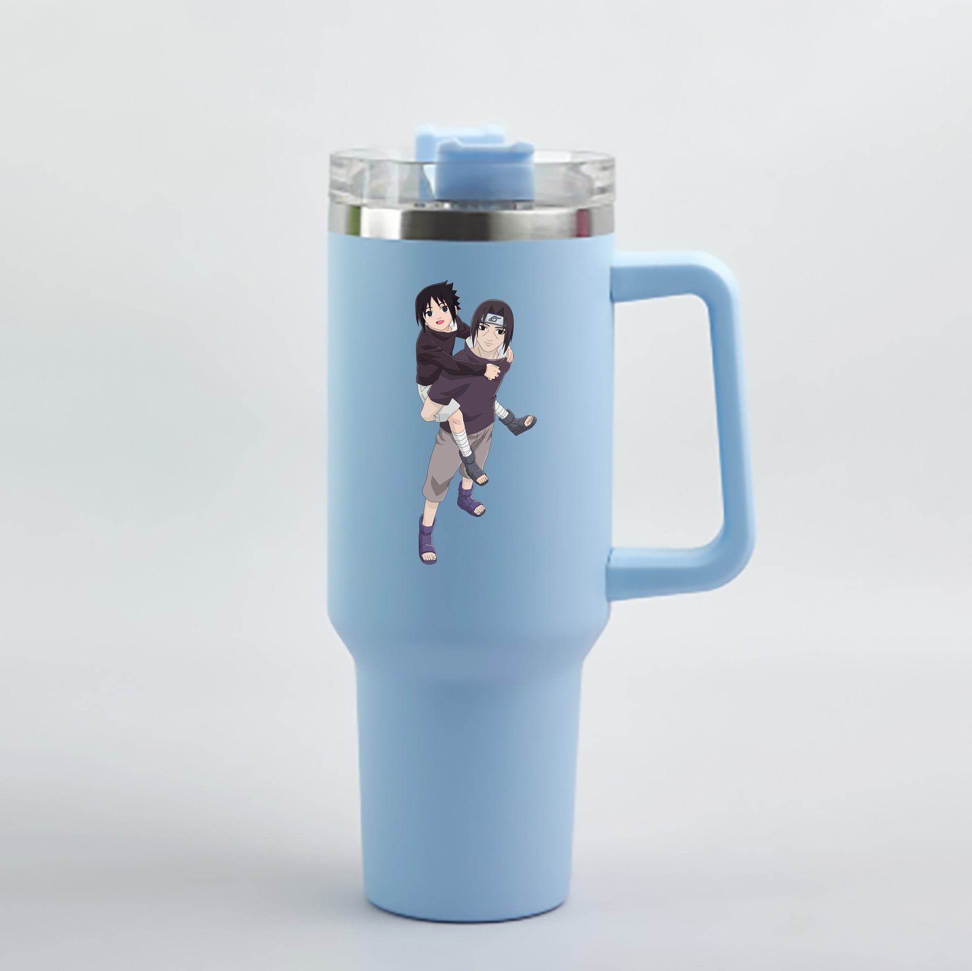 （画像用） NARUTO -ナルト- うちは イタチ Uchiha Itachi 1200mL車用タンブラー - クリスタルステッカー（プラスチックストロー付き）