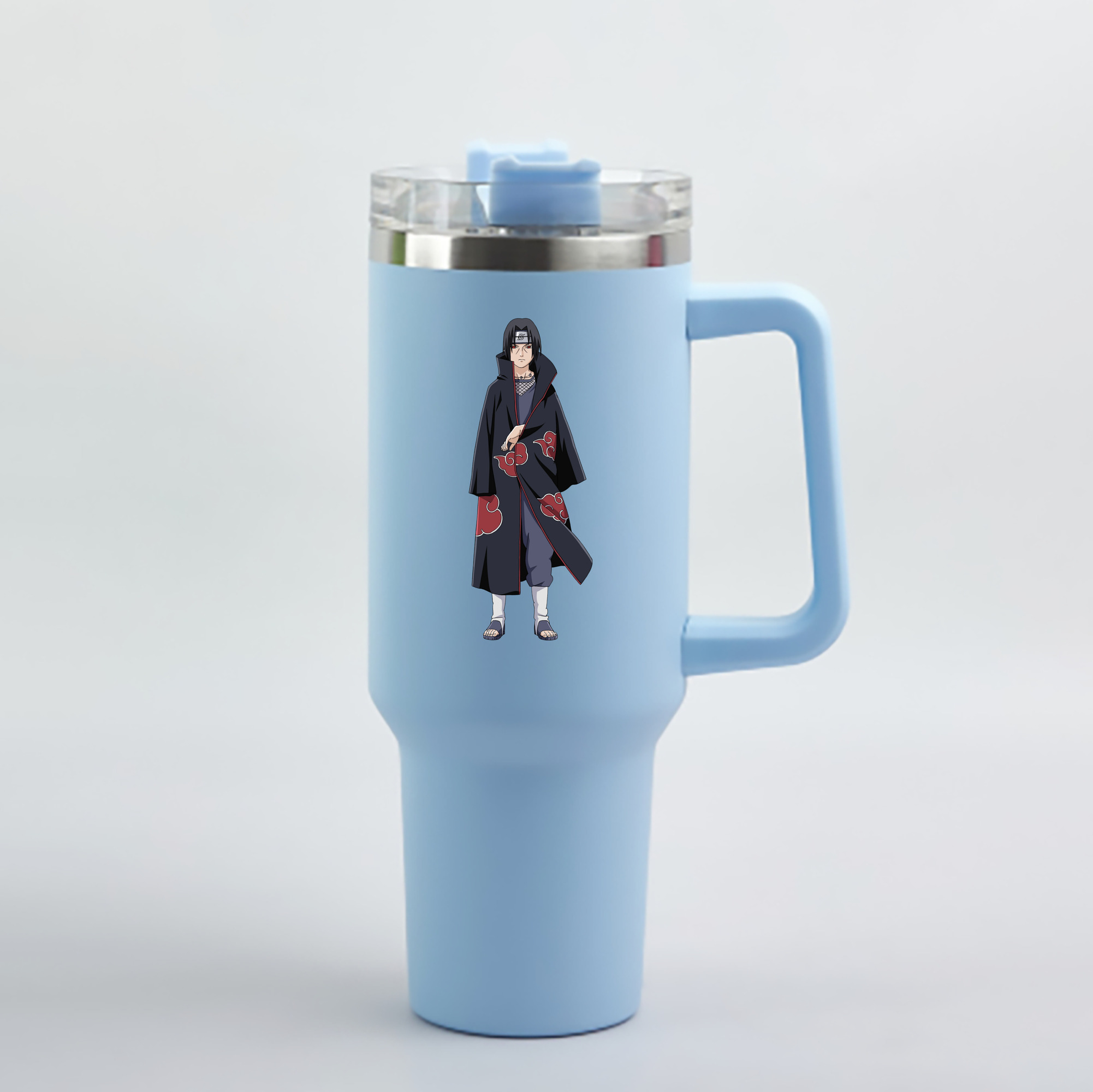 （画像用） NARUTO -ナルト- うちは イタチ Uchiha Itachi 1200mL車用タンブラー - クリスタルステッカー（プラスチックストロー付き）