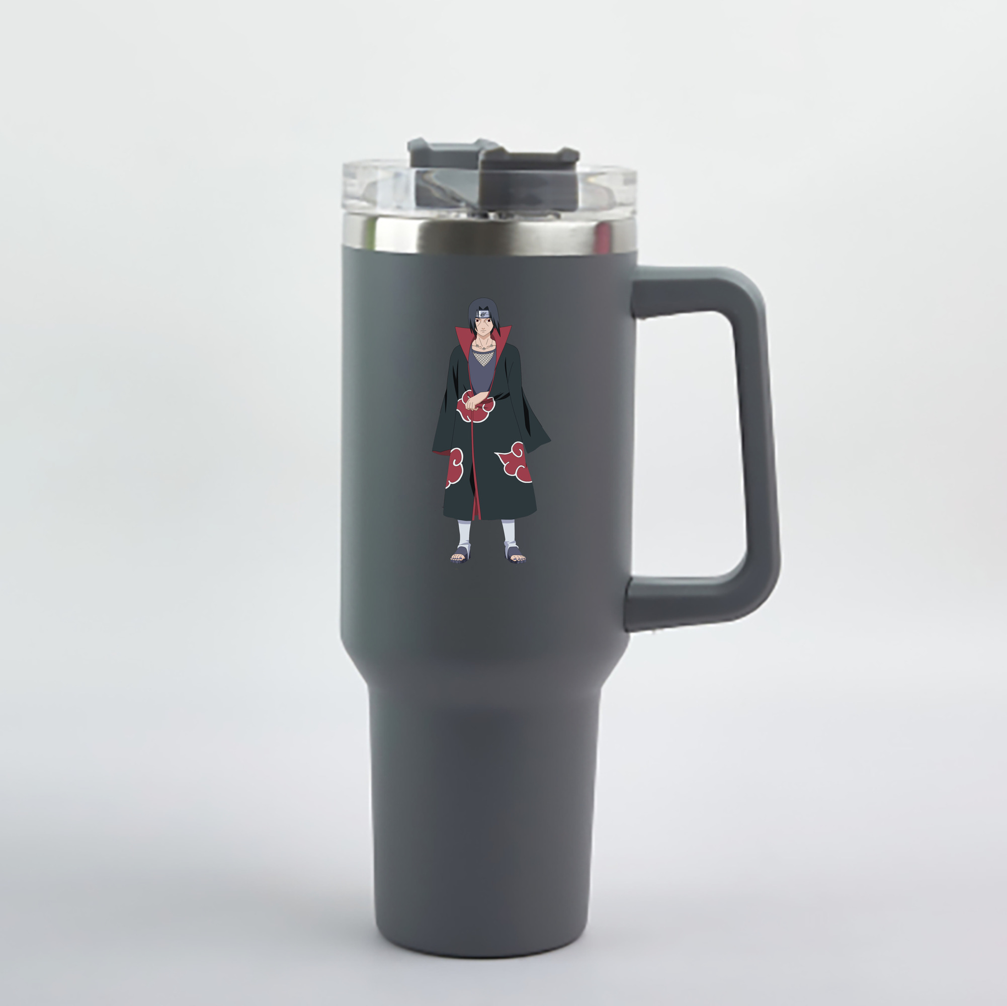 （画像用） NARUTO -ナルト- うちは イタチ Uchiha Itachi 1200mL車用タンブラー - クリスタルステッカー（プラスチックストロー付き）