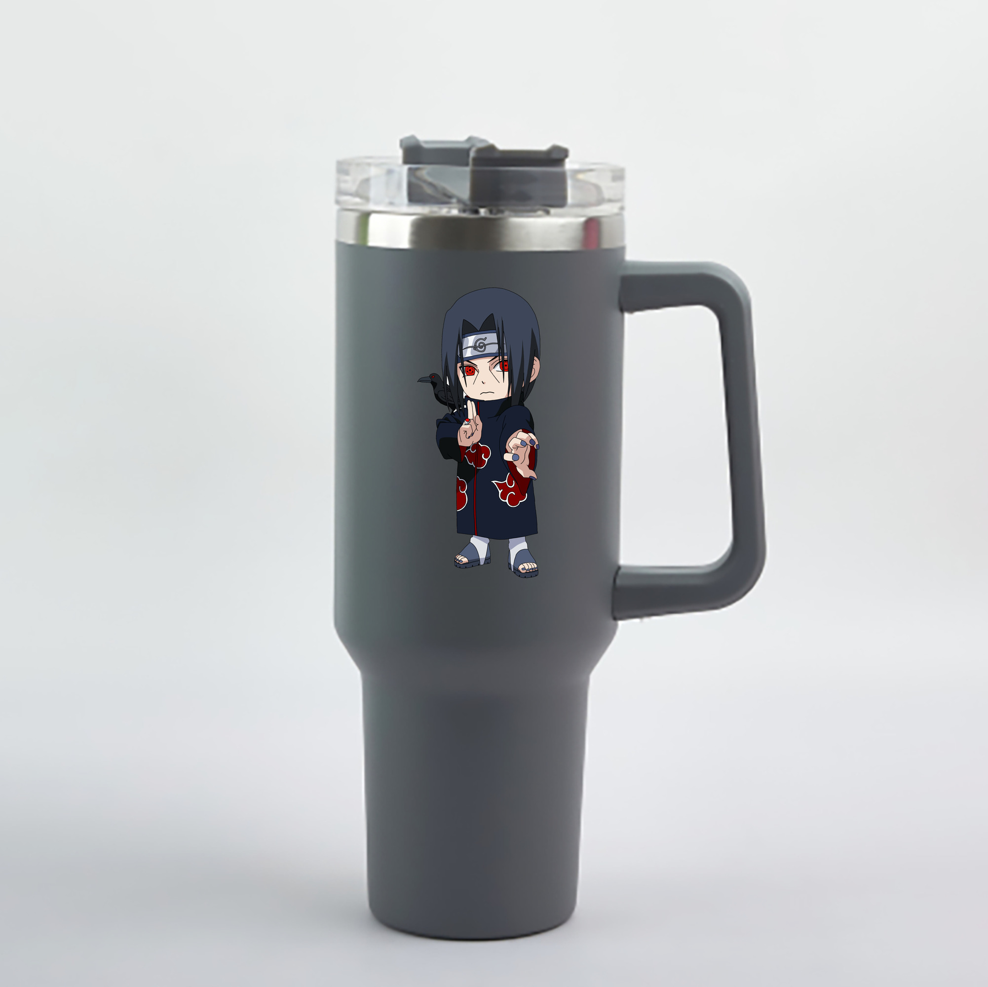 （画像用） NARUTO -ナルト- うちは イタチ Uchiha Itachi 1200mL車用タンブラー - クリスタルステッカー（プラスチックストロー付き）