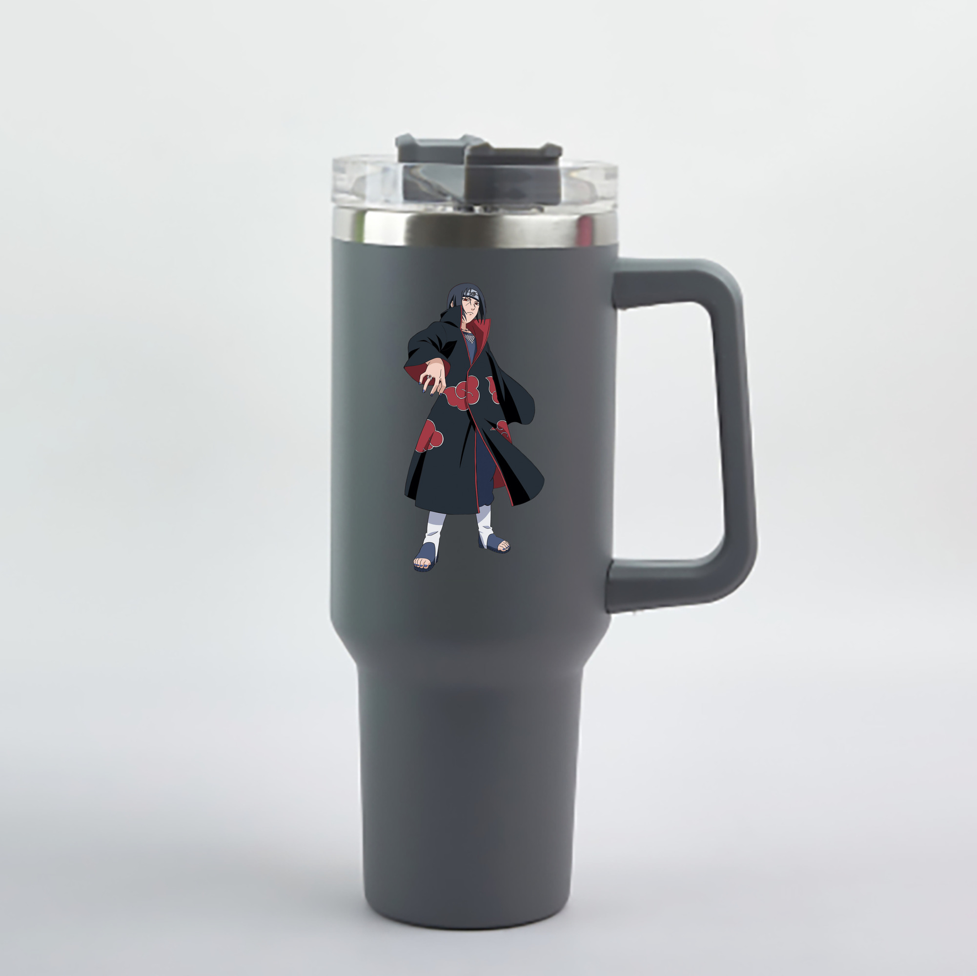 （画像用） NARUTO -ナルト- うちは イタチ Uchiha Itachi 1200mL車用タンブラー - クリスタルステッカー（プラスチックストロー付き）