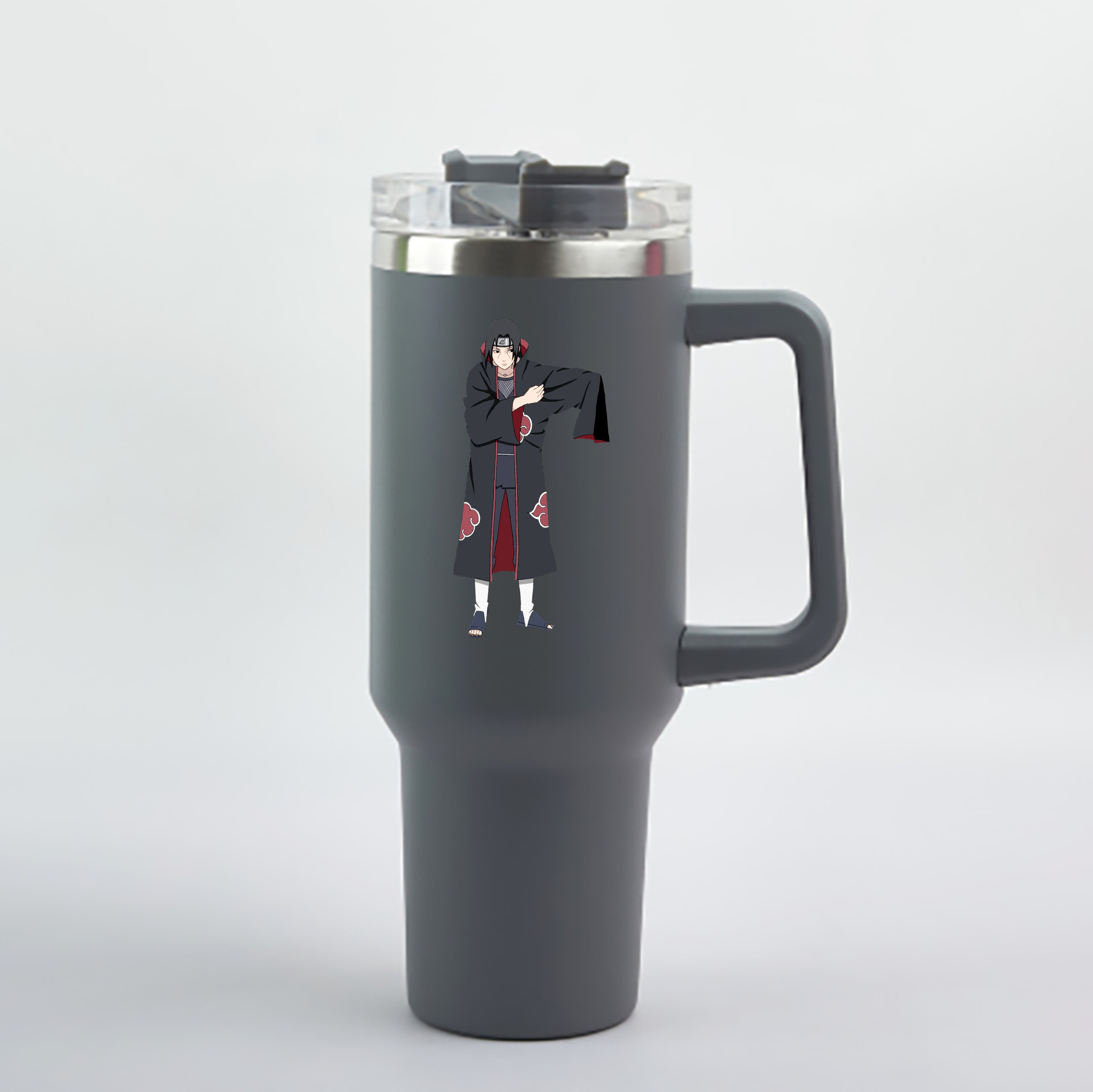 （画像用） NARUTO -ナルト- うちは イタチ Uchiha Itachi 1200mL車用タンブラー - クリスタルステッカー（プラスチックストロー付き）