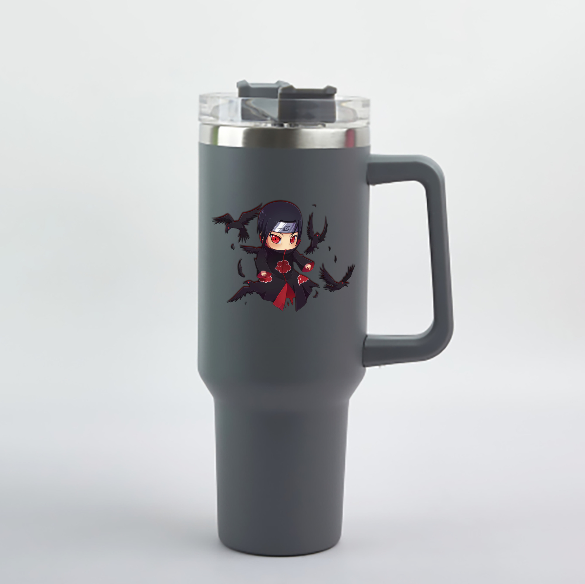 （画像用） NARUTO -ナルト- うちは イタチ Uchiha Itachi 1200mL車用タンブラー - クリスタルステッカー（プラスチックストロー付き）