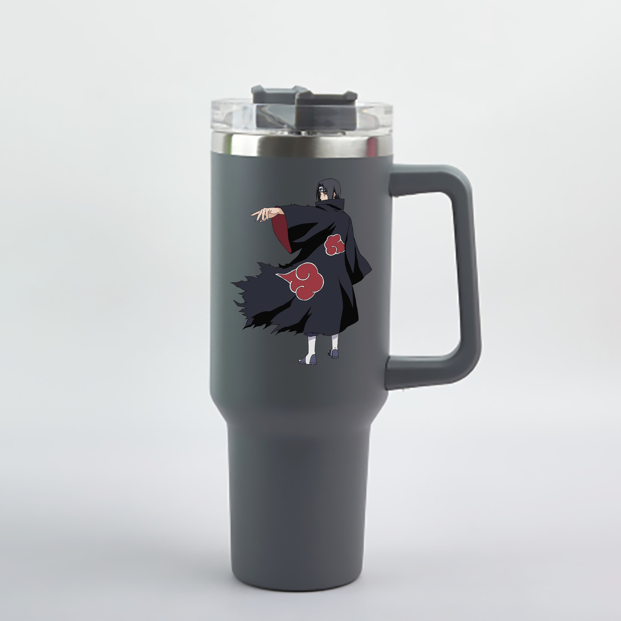 （画像用） NARUTO -ナルト- うちは イタチ Uchiha Itachi 1200mL車用タンブラー - クリスタルステッカー（プラスチックストロー付き）