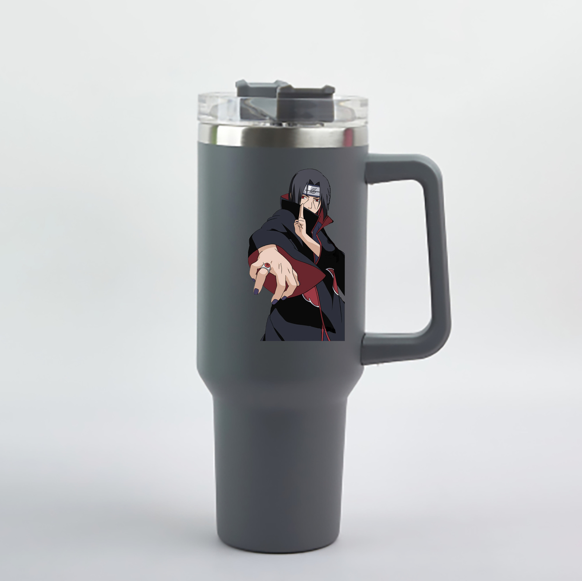（画像用） NARUTO -ナルト- うちは イタチ Uchiha Itachi 1200mL車用タンブラー - クリスタルステッカー（プラスチックストロー付き）