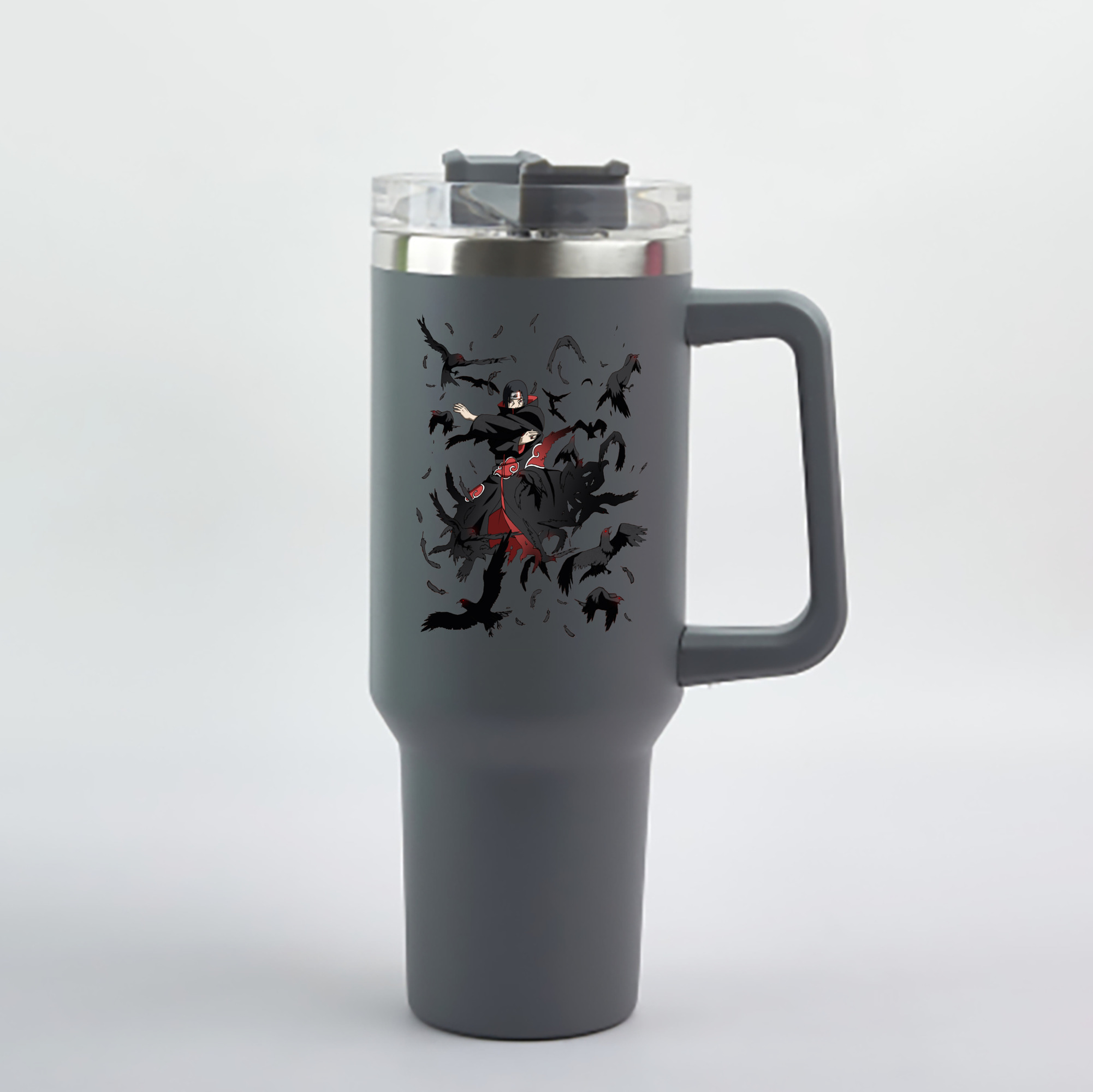 （画像用） NARUTO -ナルト- うちは イタチ Uchiha Itachi 1200mL車用タンブラー - クリスタルステッカー（プラスチックストロー付き）