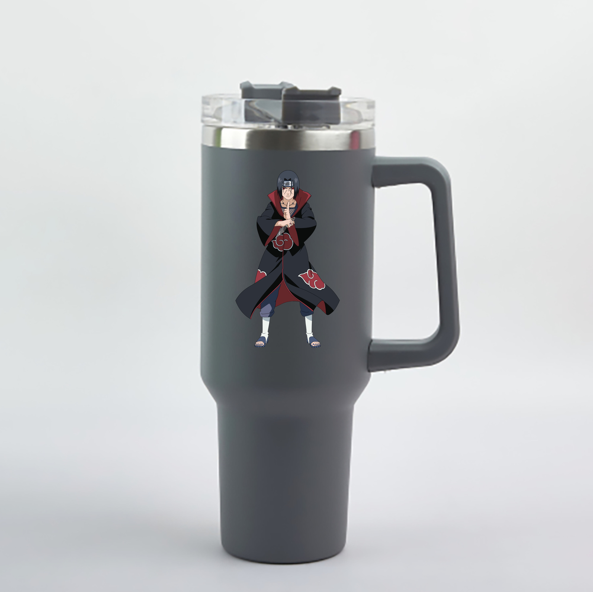 （画像用） NARUTO -ナルト- うちは イタチ Uchiha Itachi 1200mL車用タンブラー - クリスタルステッカー（プラスチックストロー付き）