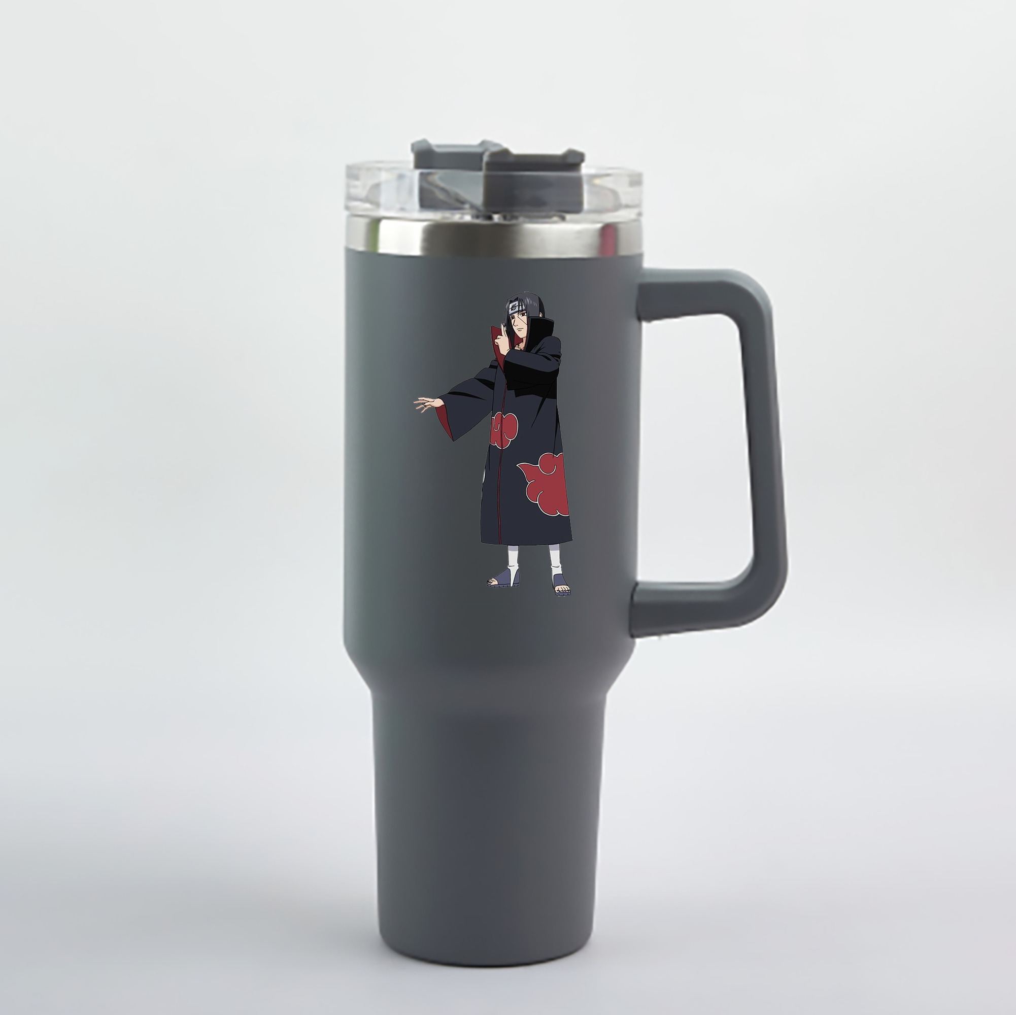 （画像用） NARUTO -ナルト- うちは イタチ Uchiha Itachi 1200mL車用タンブラー - クリスタルステッカー（プラスチックストロー付き）