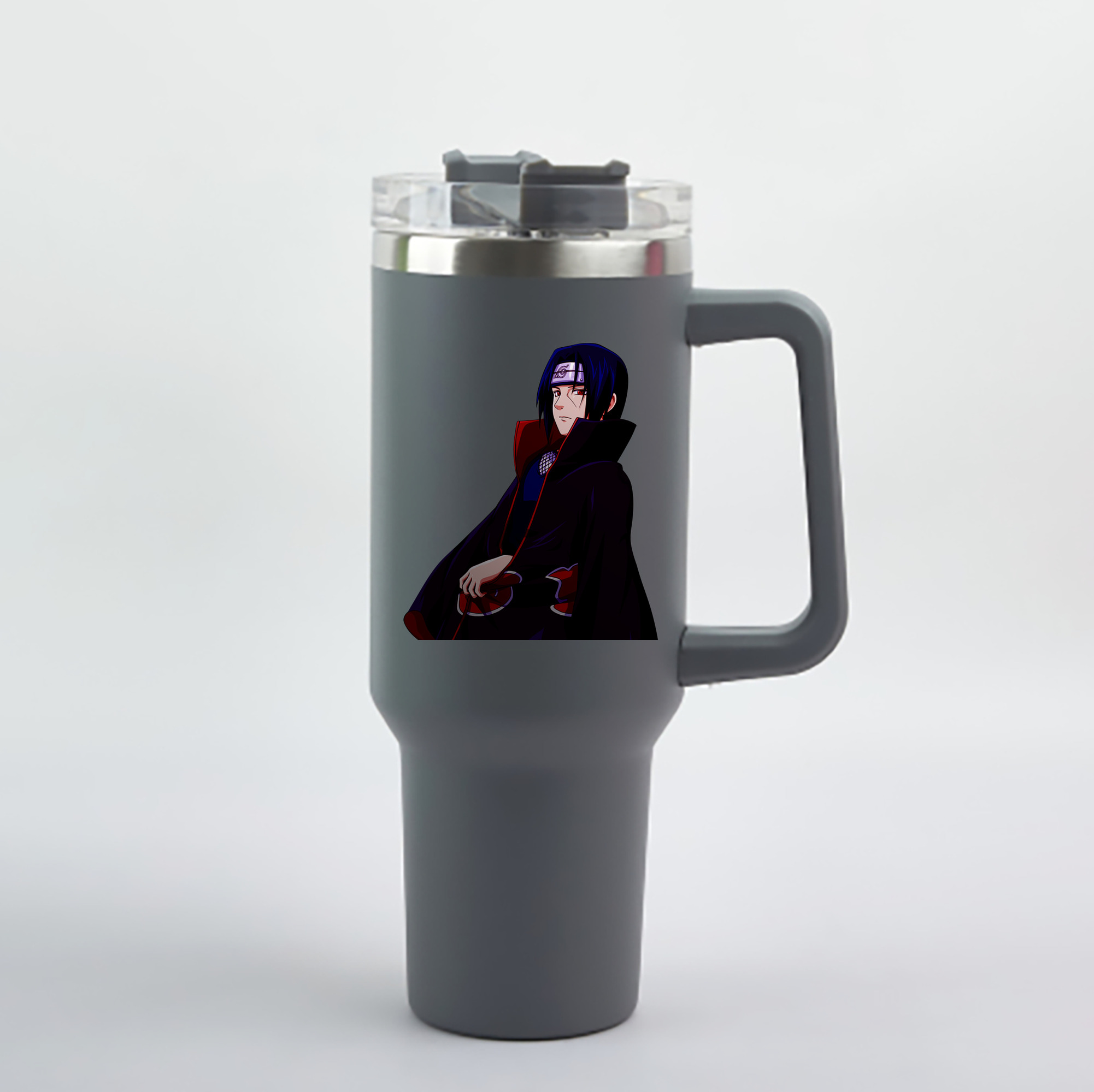 （画像用） NARUTO -ナルト- うちは イタチ Uchiha Itachi 1200mL車用タンブラー - クリスタルステッカー（プラスチックストロー付き）