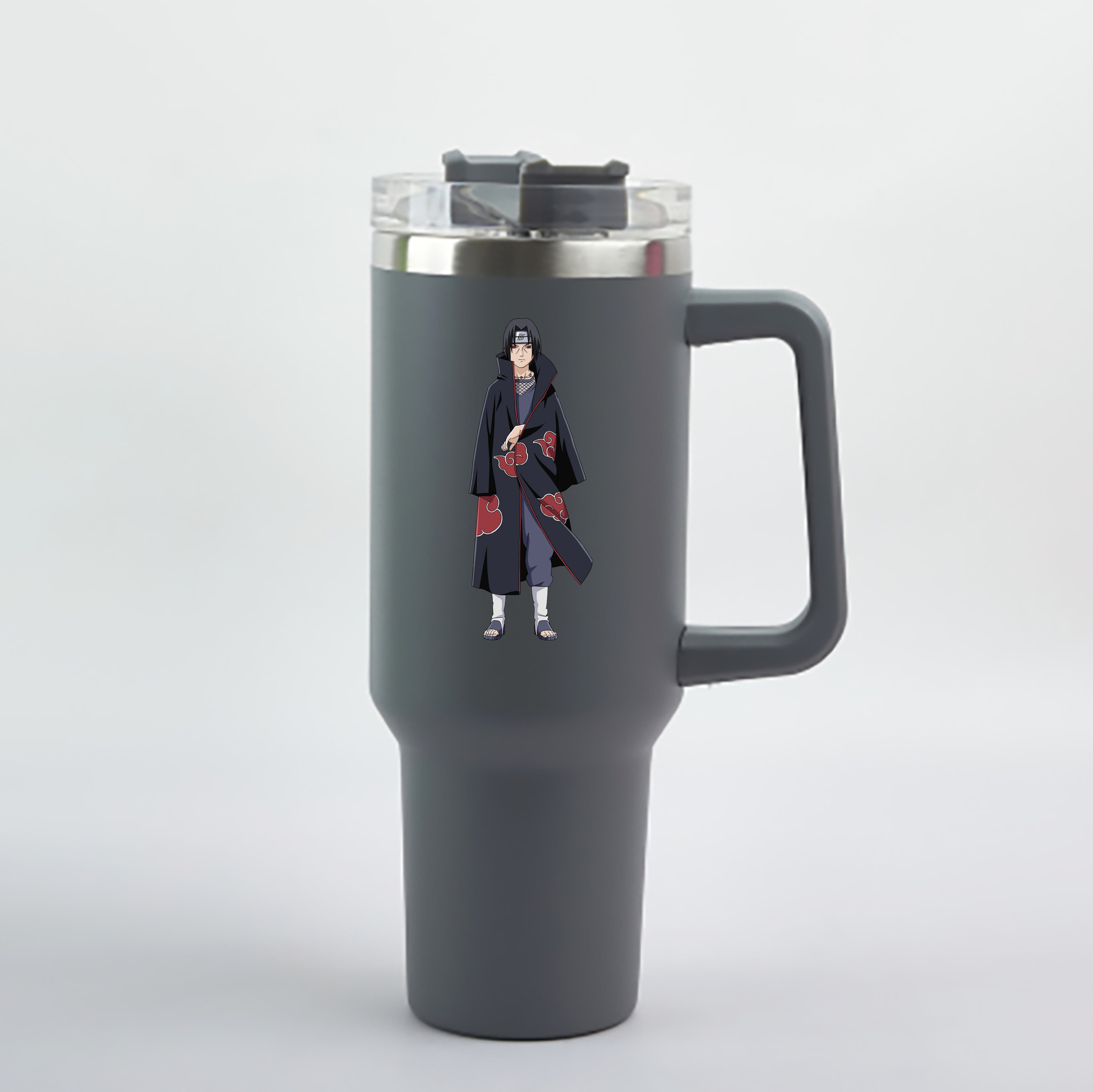 （画像用） NARUTO -ナルト- うちは イタチ Uchiha Itachi 1200mL車用タンブラー - クリスタルステッカー（プラスチックストロー付き）