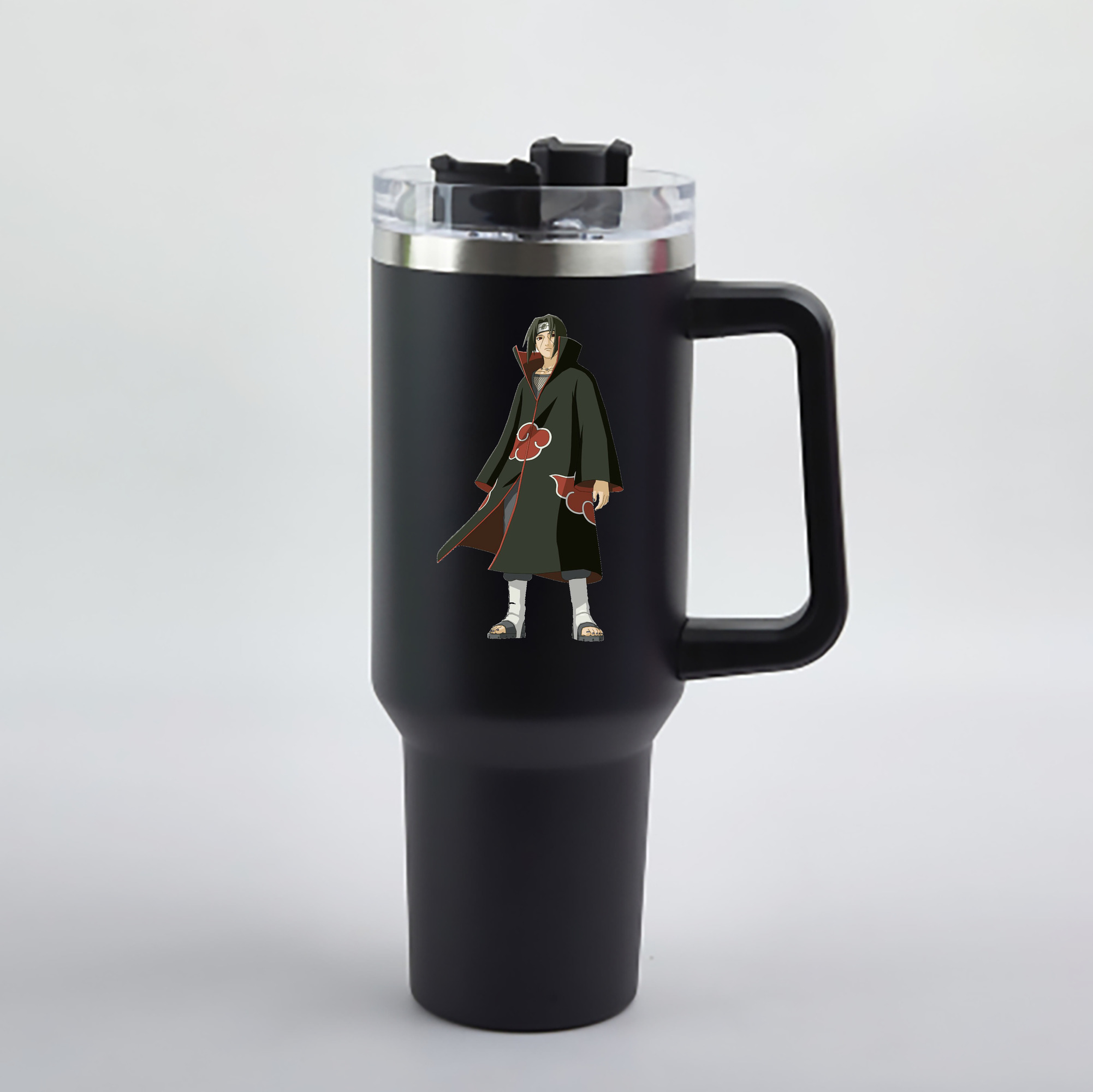 （画像用） NARUTO -ナルト- うちは イタチ Uchiha Itachi 1200mL車用タンブラー - クリスタルステッカー（プラスチックストロー付き）