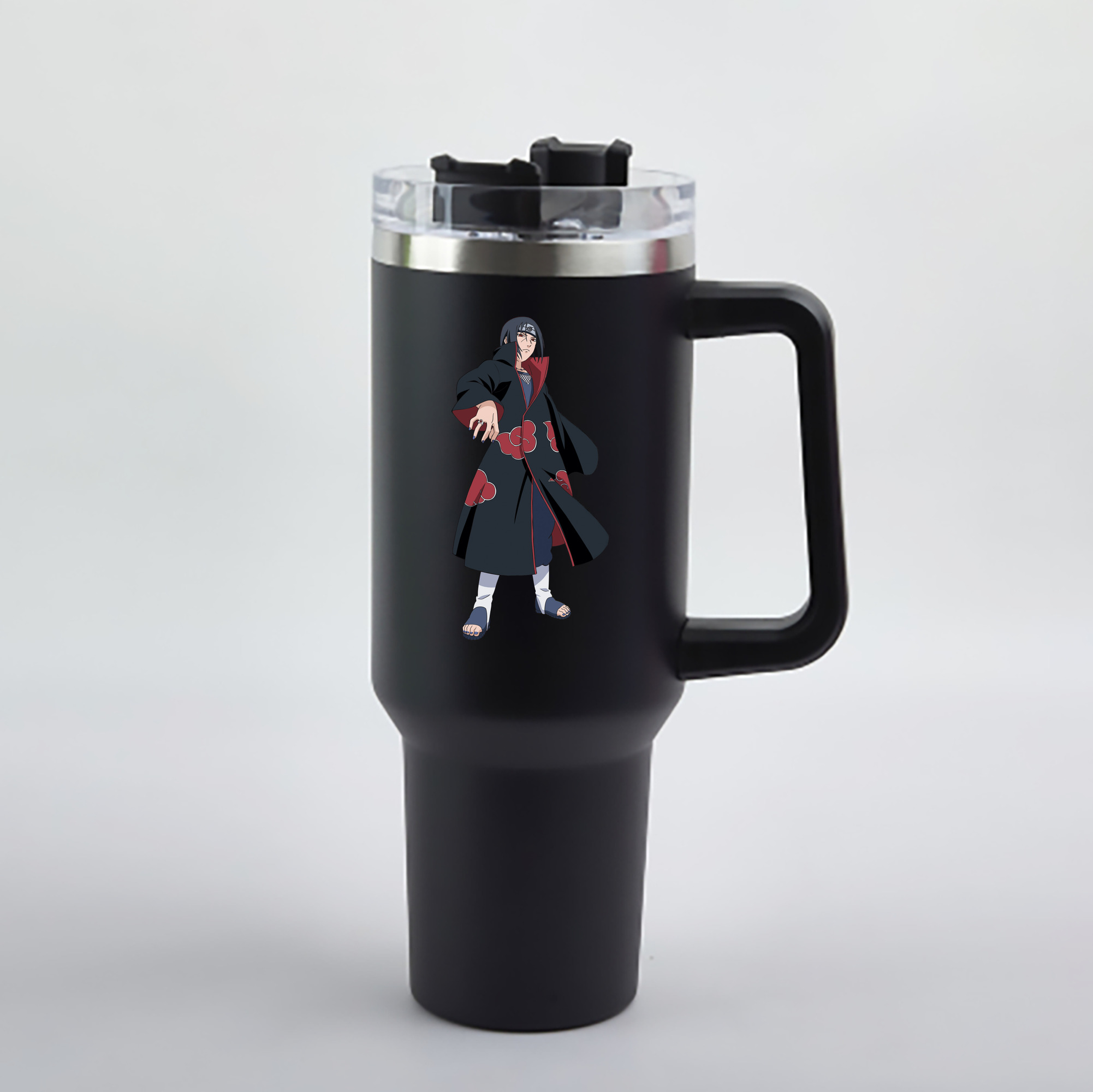 （画像用） NARUTO -ナルト- うちは イタチ Uchiha Itachi 1200mL車用タンブラー - クリスタルステッカー（プラスチックストロー付き）