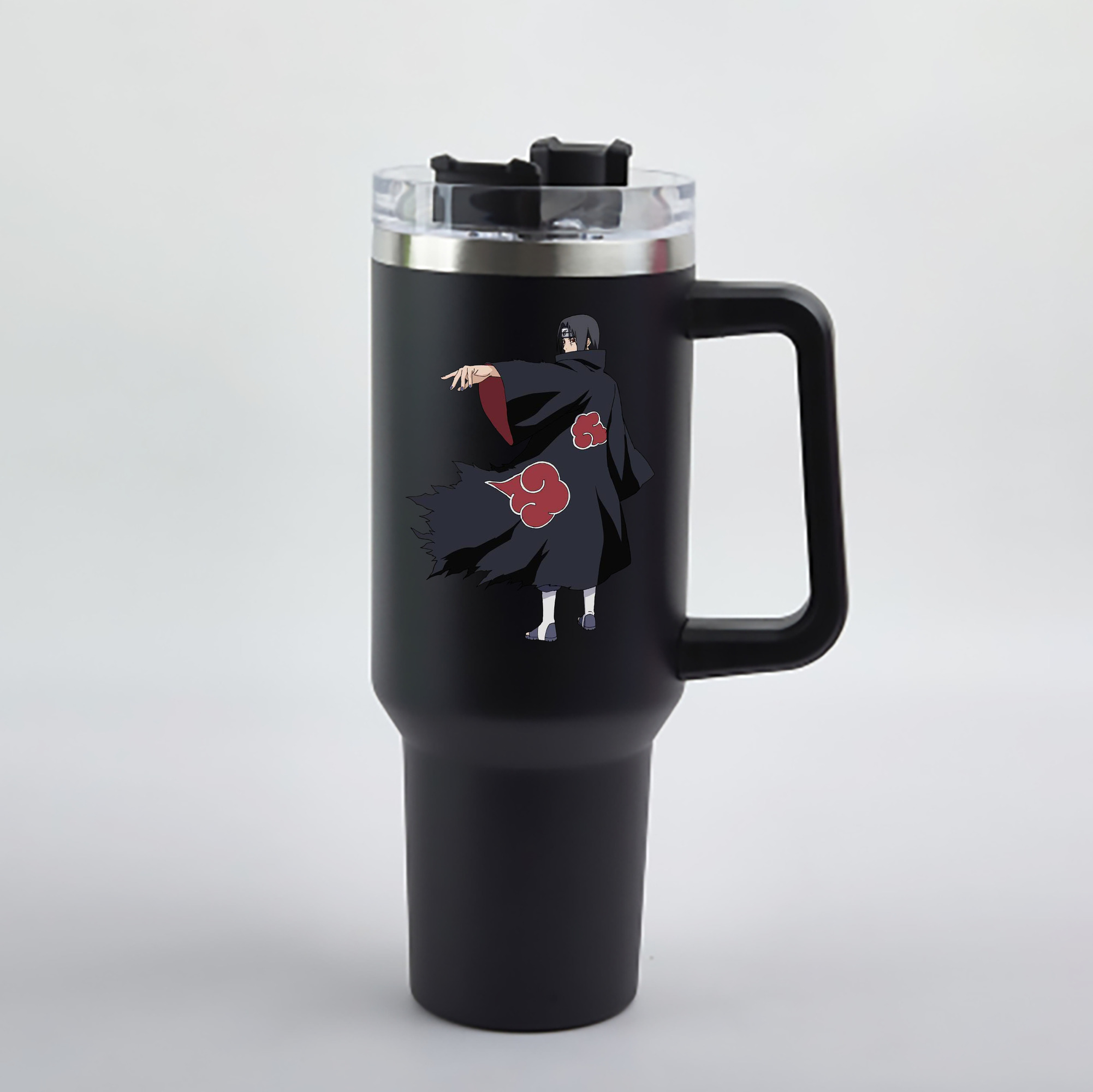 （画像用） NARUTO -ナルト- うちは イタチ Uchiha Itachi 1200mL車用タンブラー - クリスタルステッカー（プラスチックストロー付き）
