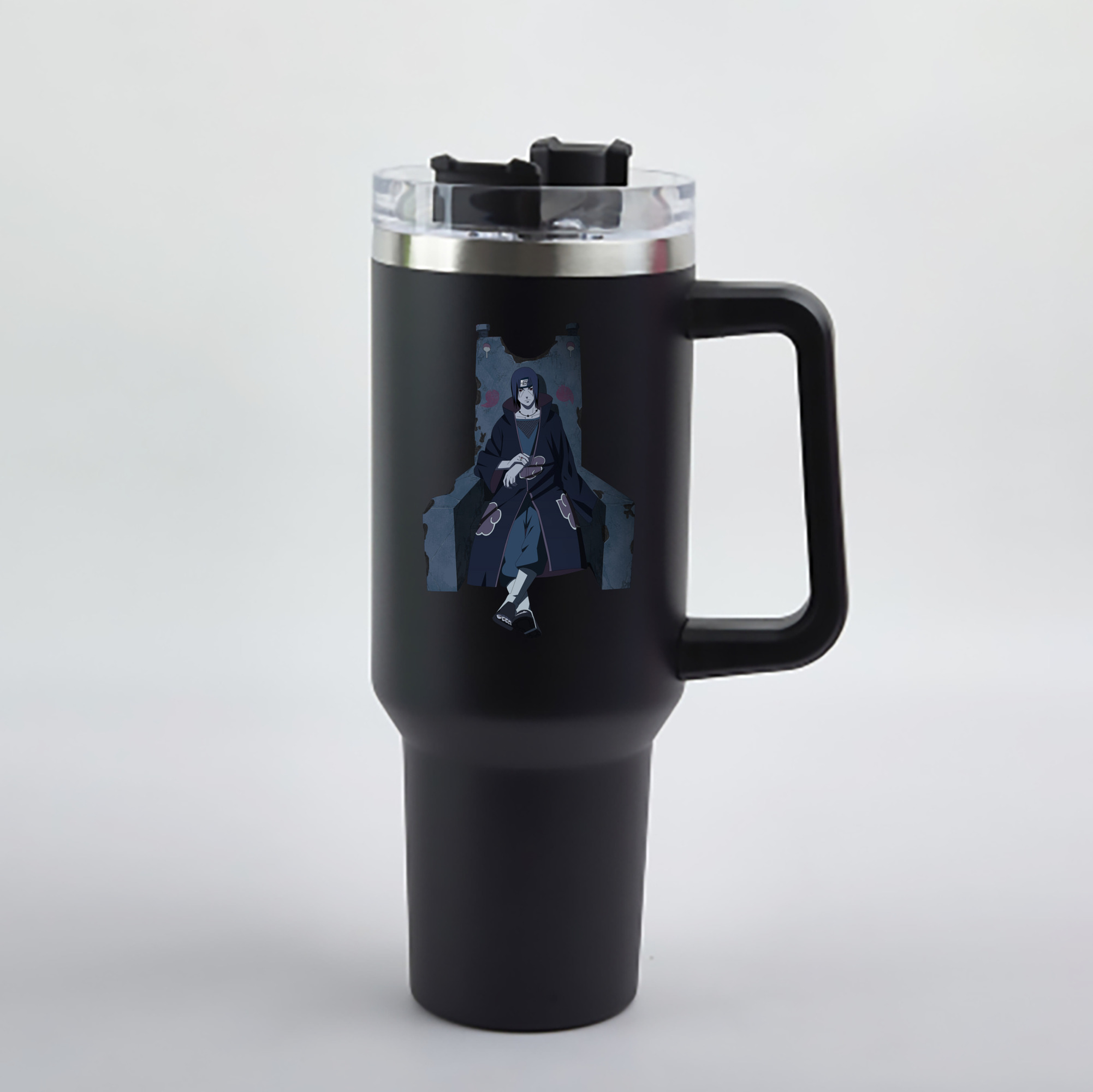 （画像用） NARUTO -ナルト- うちは イタチ Uchiha Itachi 1200mL車用タンブラー - クリスタルステッカー（プラスチックストロー付き）