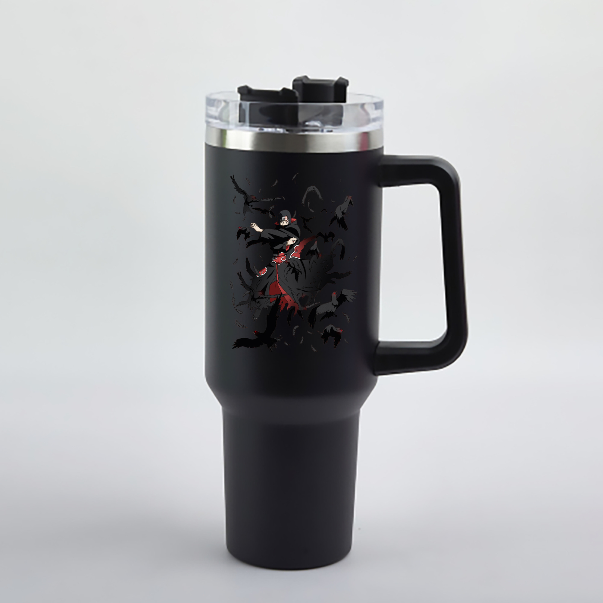 （画像用） NARUTO -ナルト- うちは イタチ Uchiha Itachi 1200mL車用タンブラー - クリスタルステッカー（プラスチックストロー付き）