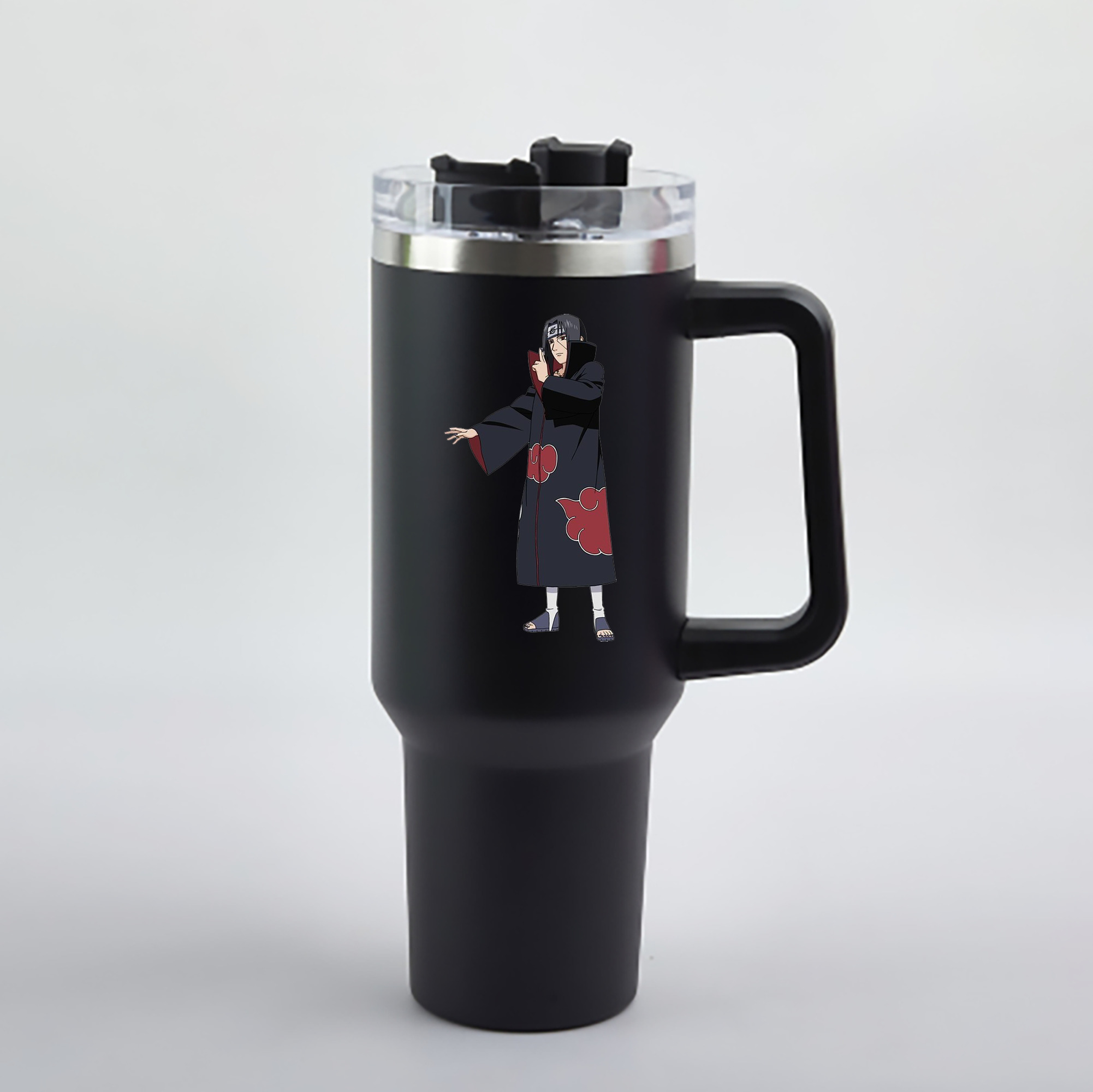（画像用） NARUTO -ナルト- うちは イタチ Uchiha Itachi 1200mL車用タンブラー - クリスタルステッカー（プラスチックストロー付き）
