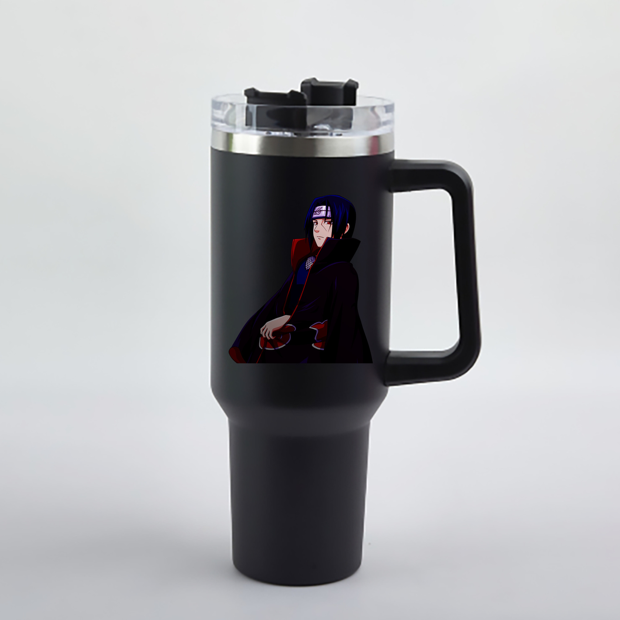 （画像用） NARUTO -ナルト- うちは イタチ Uchiha Itachi 1200mL車用タンブラー - クリスタルステッカー（プラスチックストロー付き）