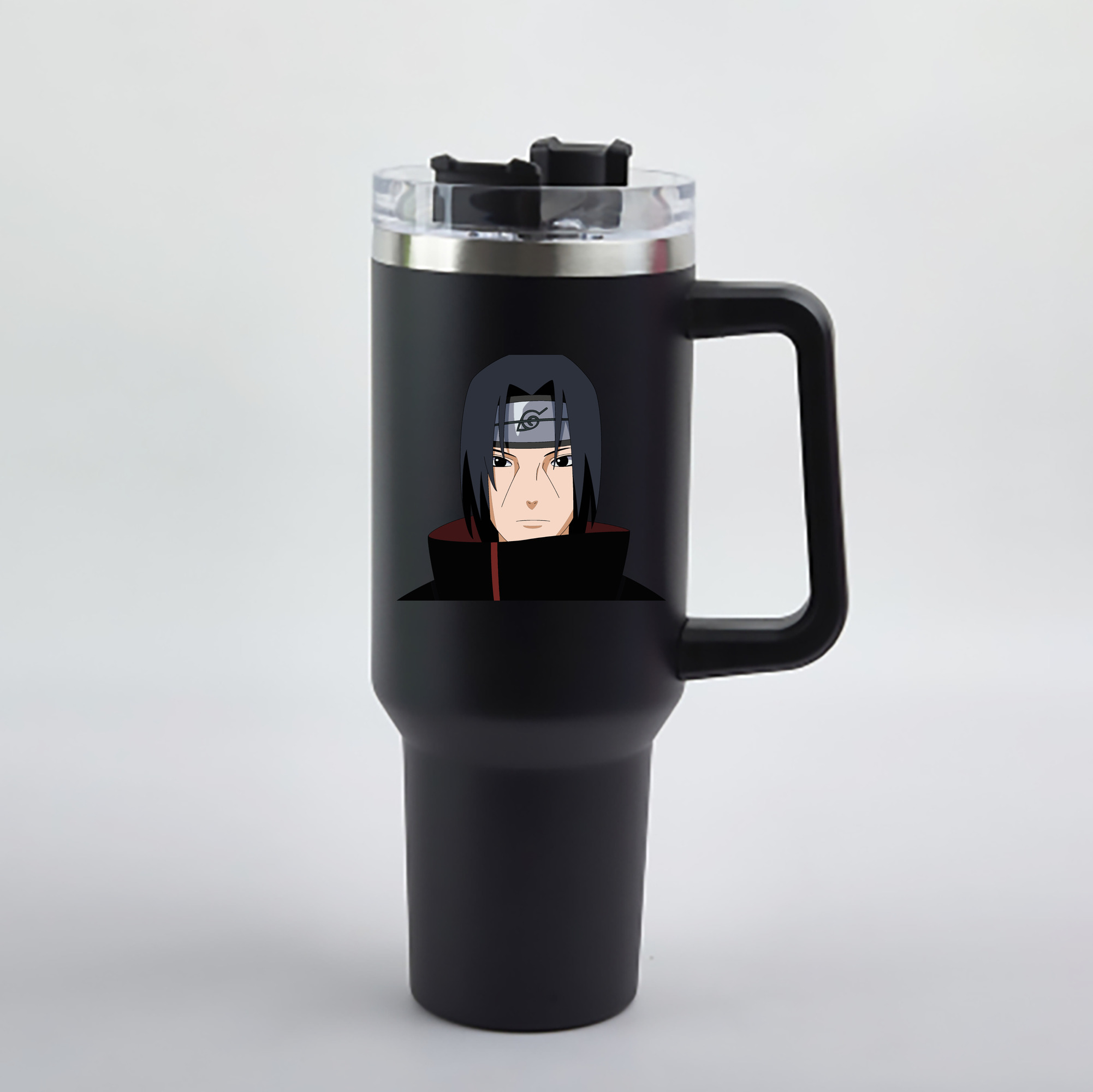 （画像用） NARUTO -ナルト- うちは イタチ Uchiha Itachi 1200mL車用タンブラー - クリスタルステッカー（プラスチックストロー付き）