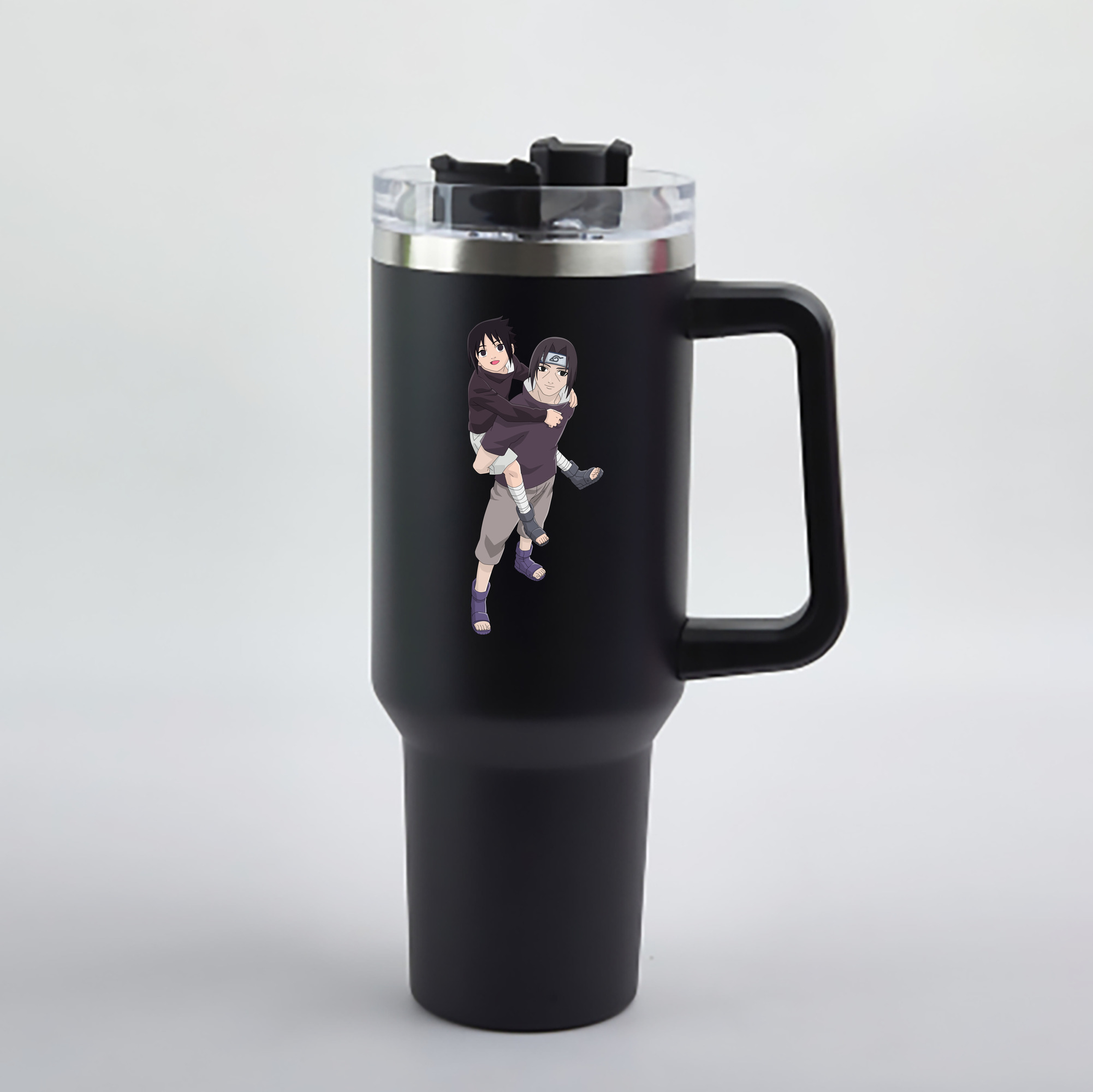 （画像用） NARUTO -ナルト- うちは イタチ Uchiha Itachi 1200mL車用タンブラー - クリスタルステッカー（プラスチックストロー付き）