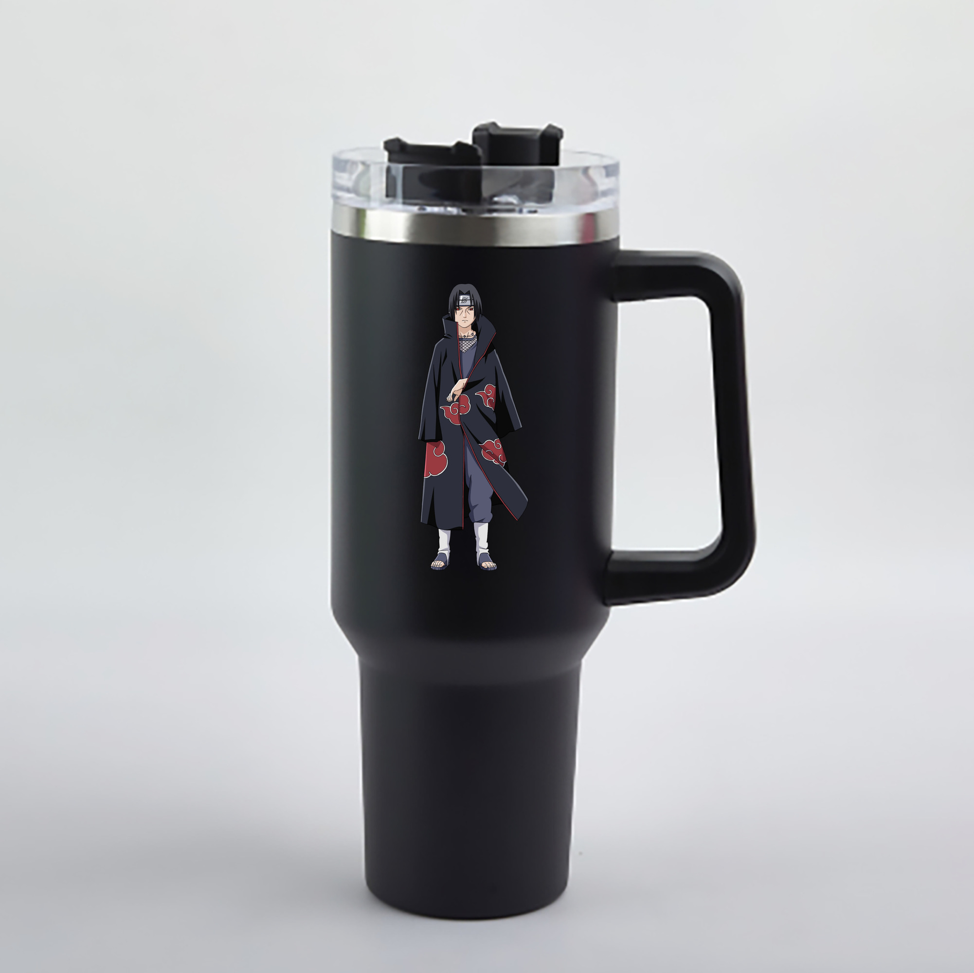 （画像用） NARUTO -ナルト- うちは イタチ Uchiha Itachi 1200mL車用タンブラー - クリスタルステッカー（プラスチックストロー付き）