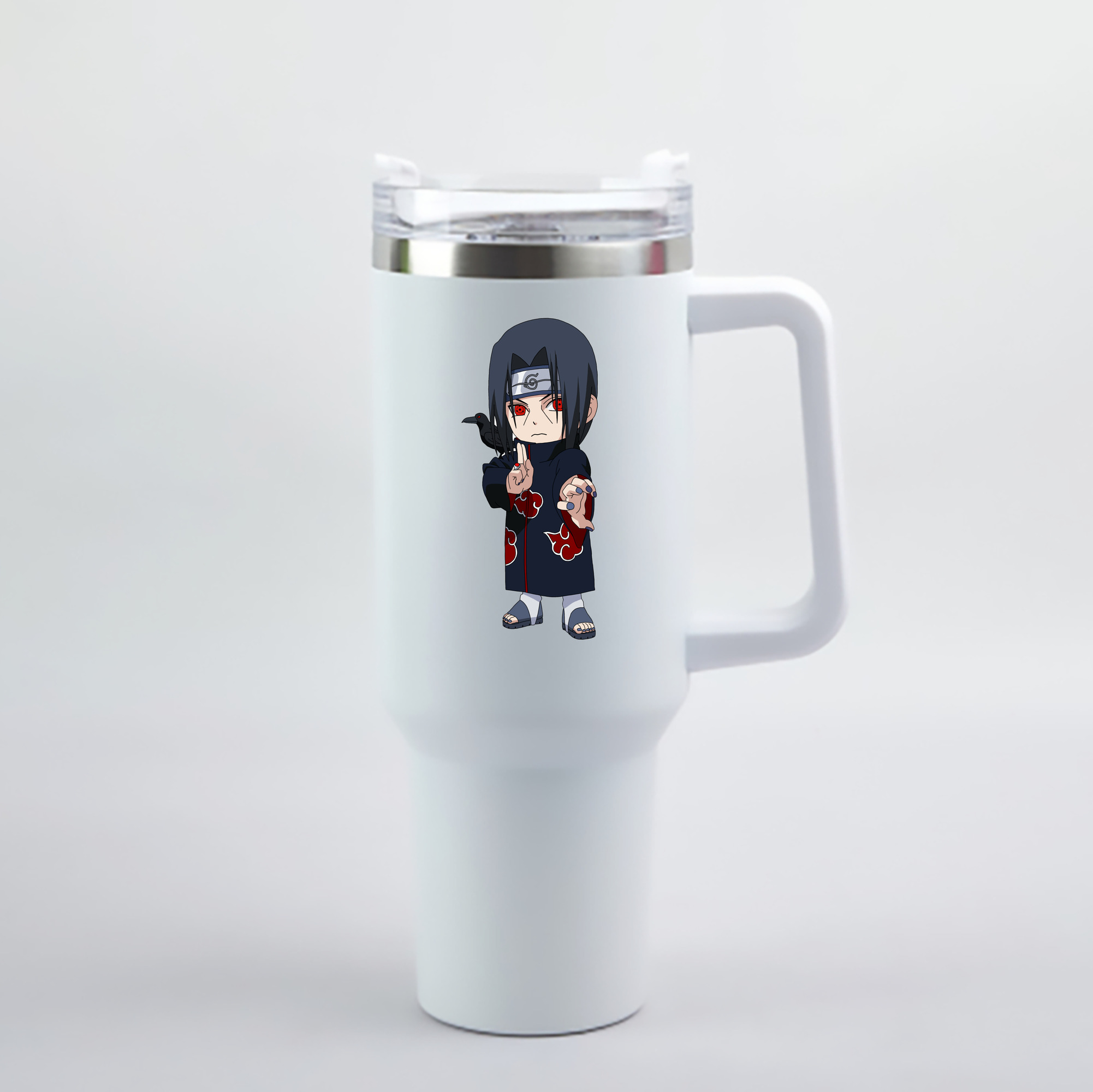 （画像用） NARUTO -ナルト- うちは イタチ Uchiha Itachi 1200mL車用タンブラー - クリスタルステッカー（プラスチックストロー付き）