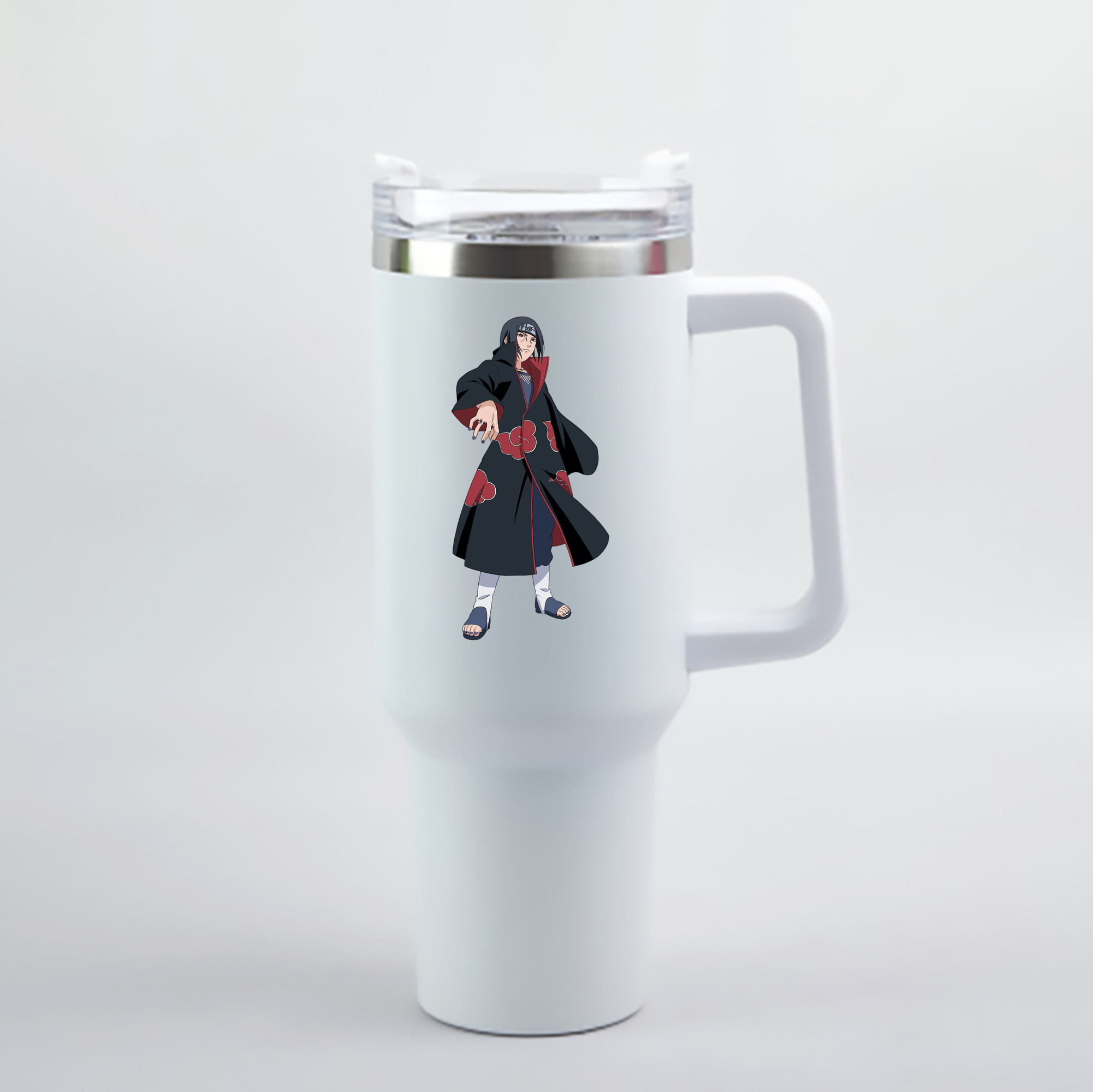 （画像用） NARUTO -ナルト- うちは イタチ Uchiha Itachi 1200mL車用タンブラー - クリスタルステッカー（プラスチックストロー付き）