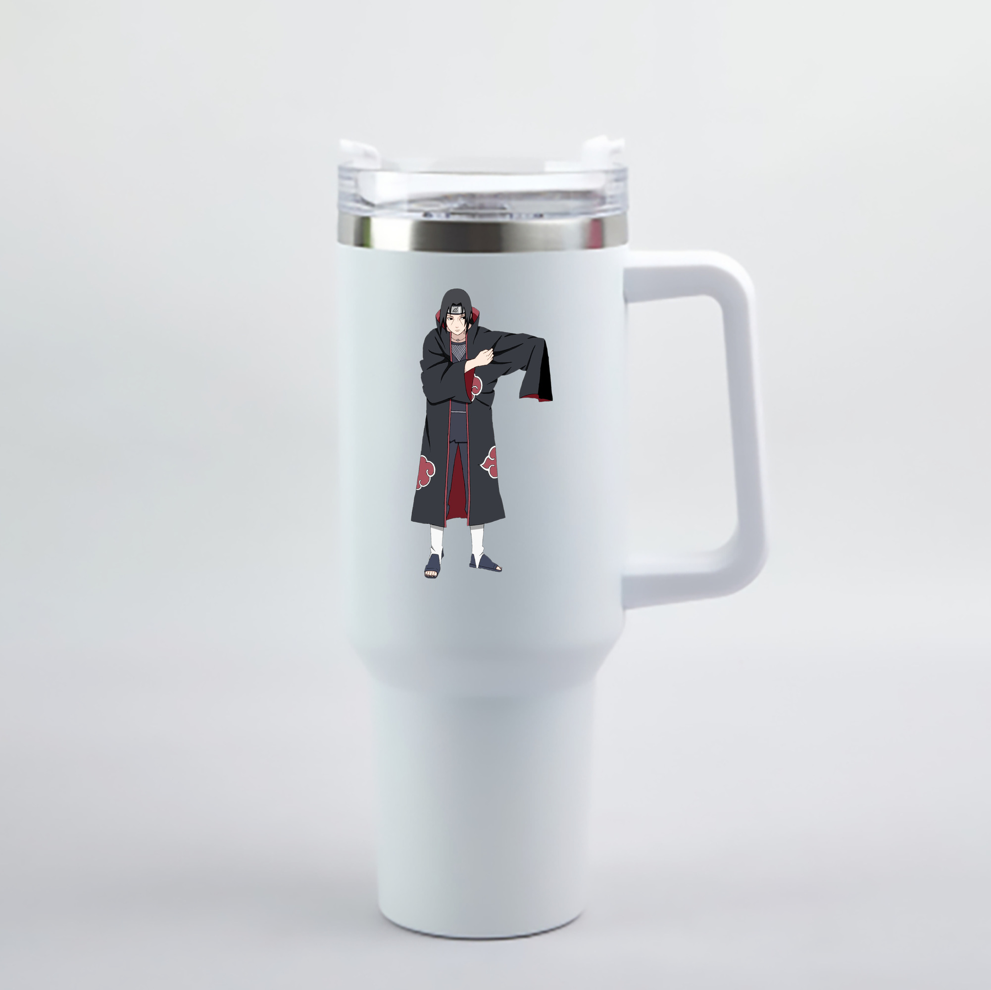 （画像用） NARUTO -ナルト- うちは イタチ Uchiha Itachi 1200mL車用タンブラー - クリスタルステッカー（プラスチックストロー付き）