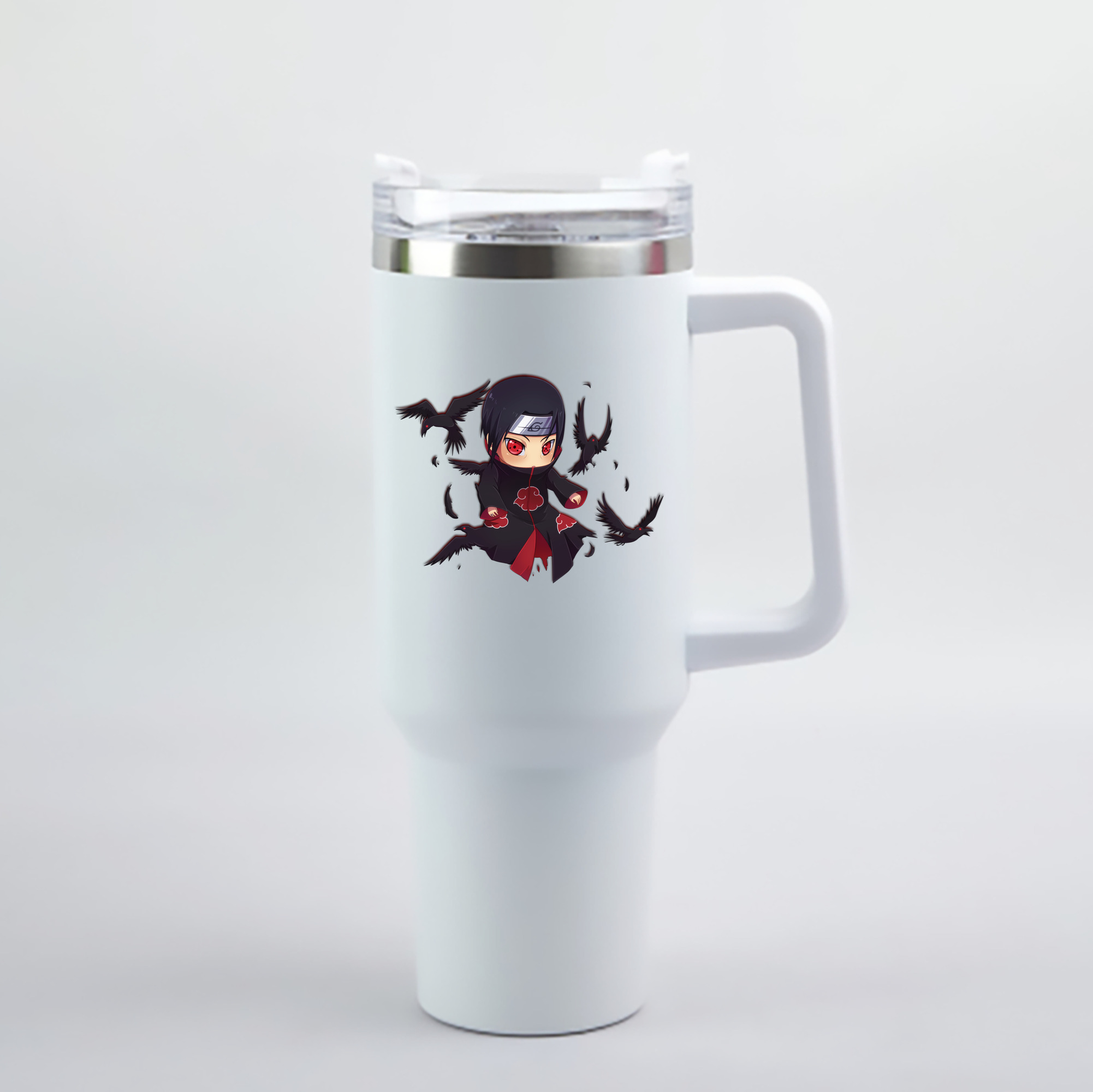 （画像用） NARUTO -ナルト- うちは イタチ Uchiha Itachi 1200mL車用タンブラー - クリスタルステッカー（プラスチックストロー付き）