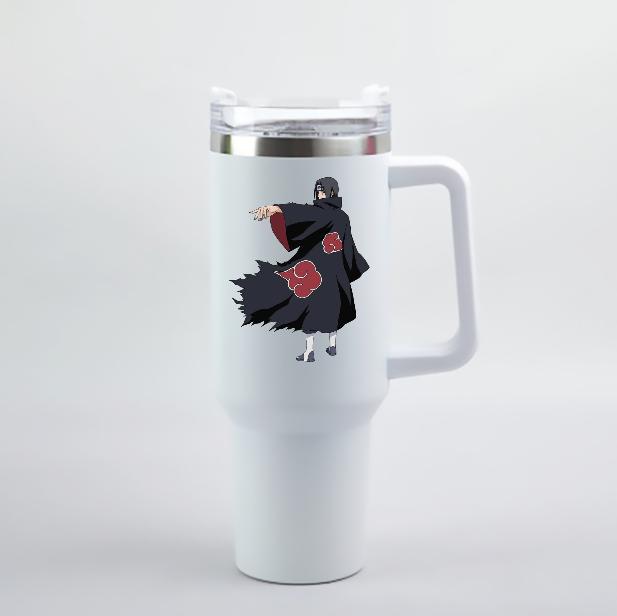 （画像用） NARUTO -ナルト- うちは イタチ Uchiha Itachi 1200mL車用タンブラー - クリスタルステッカー（プラスチックストロー付き）