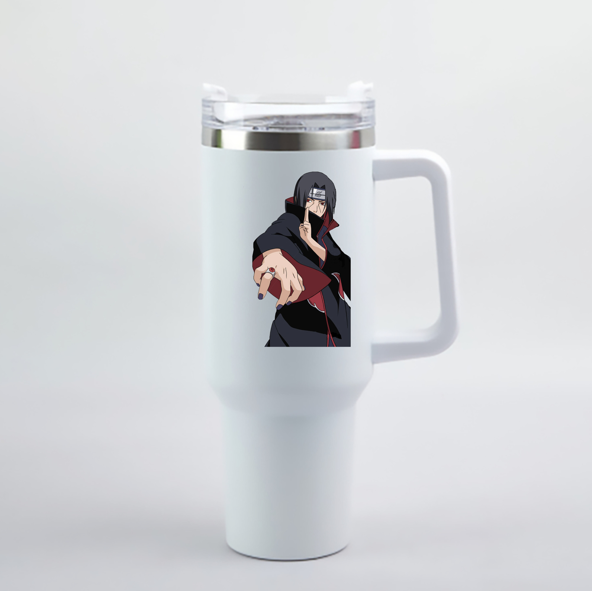 （画像用） NARUTO -ナルト- うちは イタチ Uchiha Itachi 1200mL車用タンブラー - クリスタルステッカー（プラスチックストロー付き）