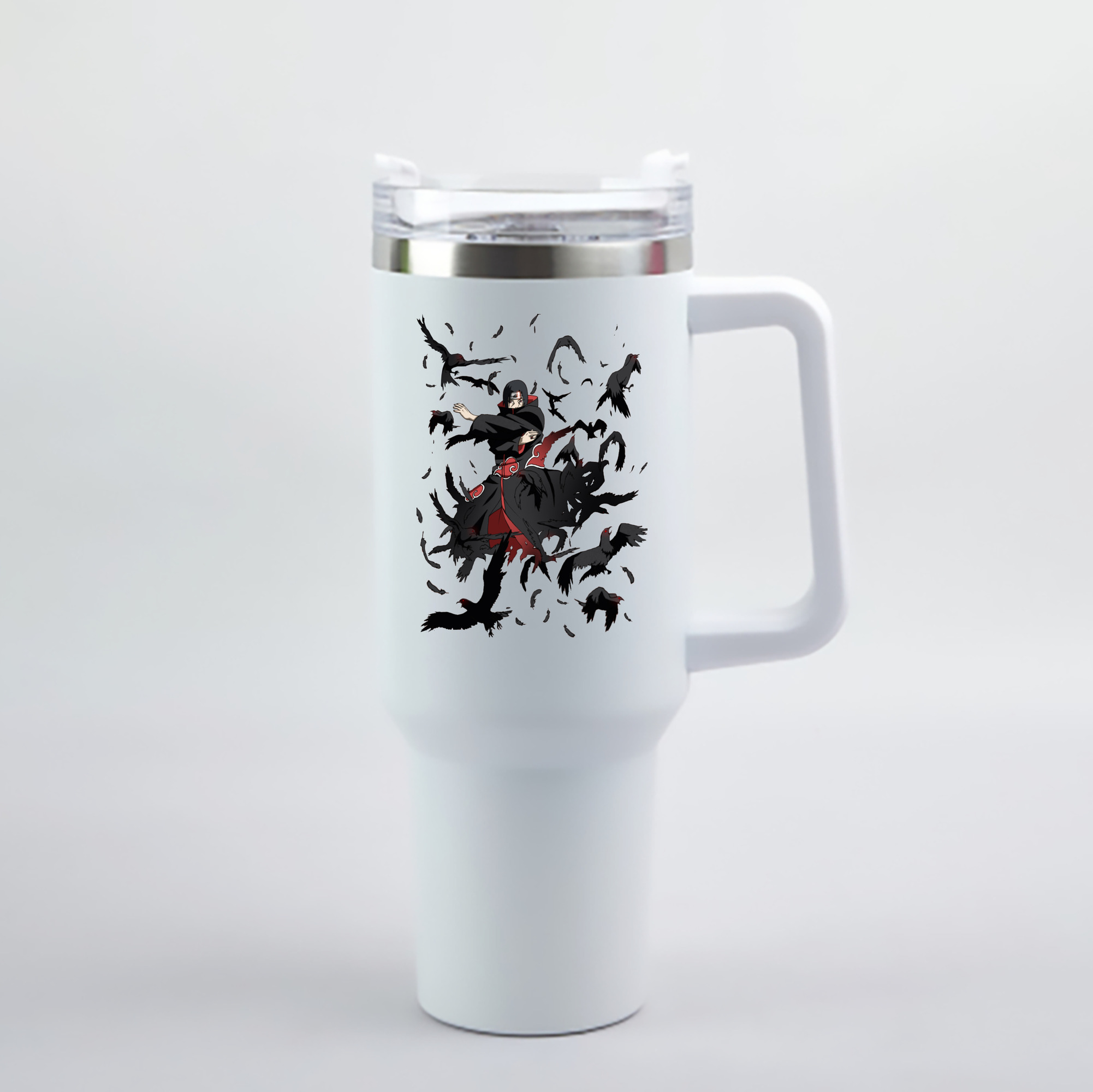 （画像用） NARUTO -ナルト- うちは イタチ Uchiha Itachi 1200mL車用タンブラー - クリスタルステッカー（プラスチックストロー付き）