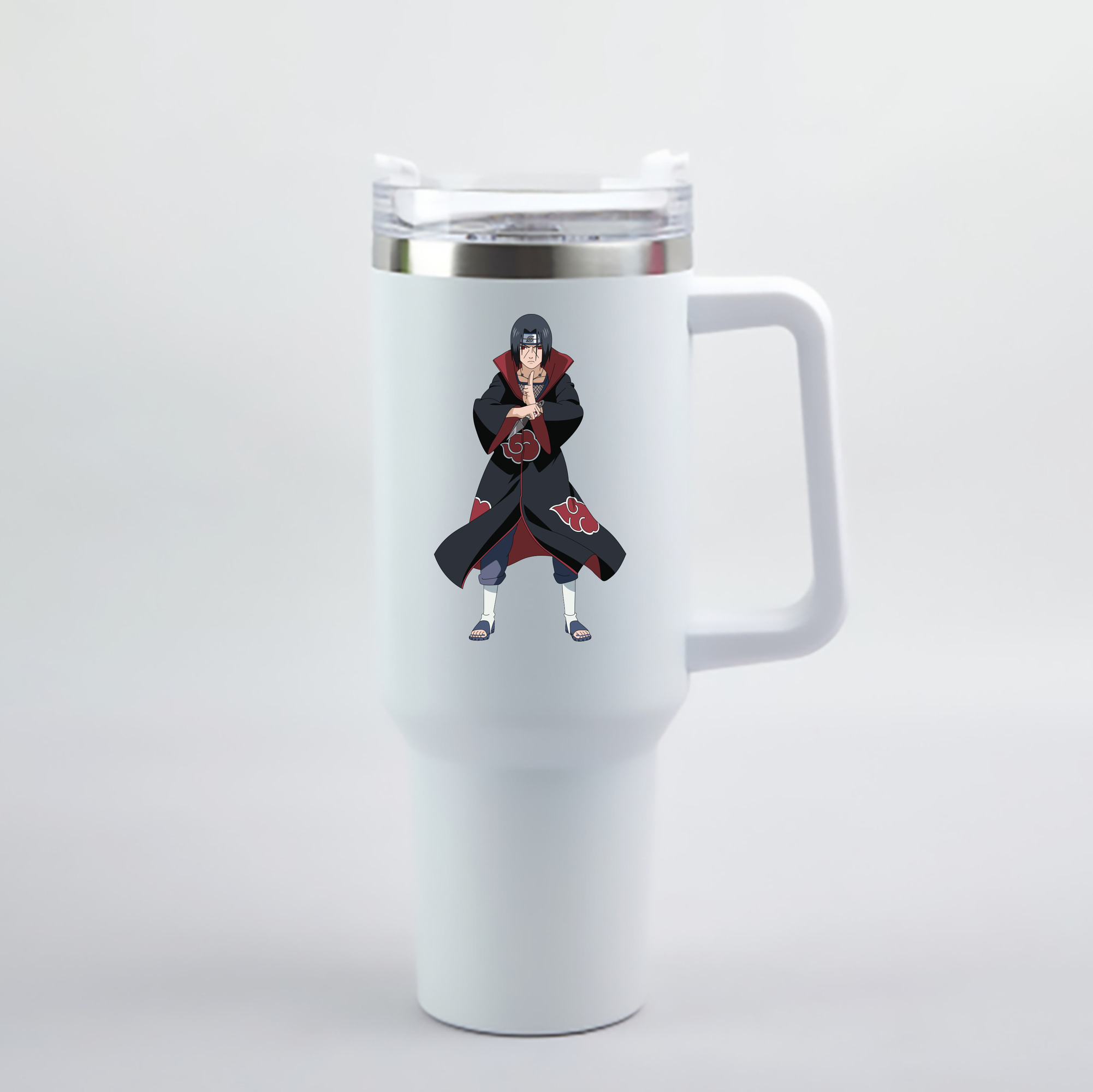 （画像用） NARUTO -ナルト- うちは イタチ Uchiha Itachi 1200mL車用タンブラー - クリスタルステッカー（プラスチックストロー付き）