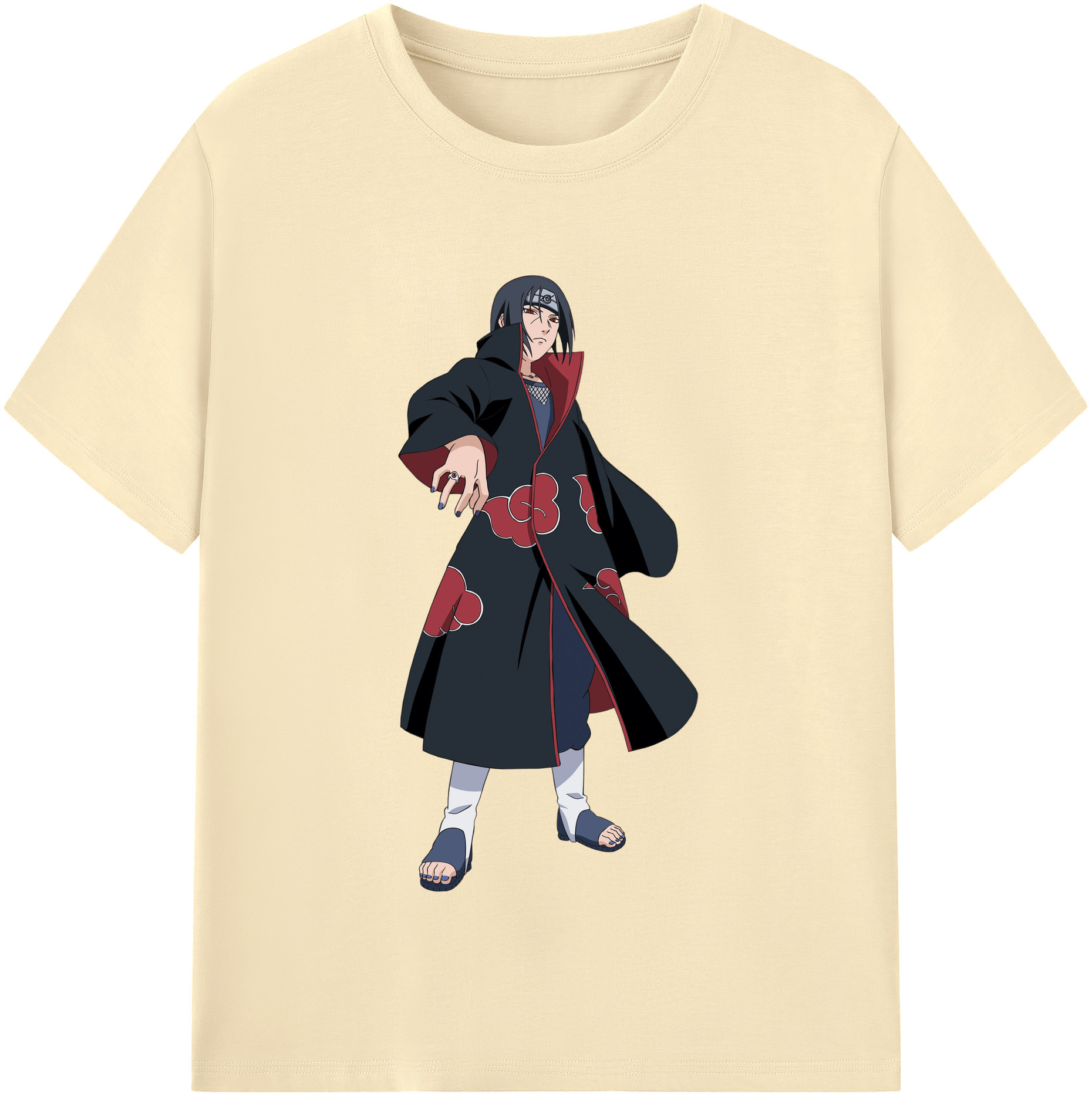 （画像用） NARUTO -ナルト- うちは イタチ Uchiha Itachi 綿100％半袖Tシャツ（フロントプリント）