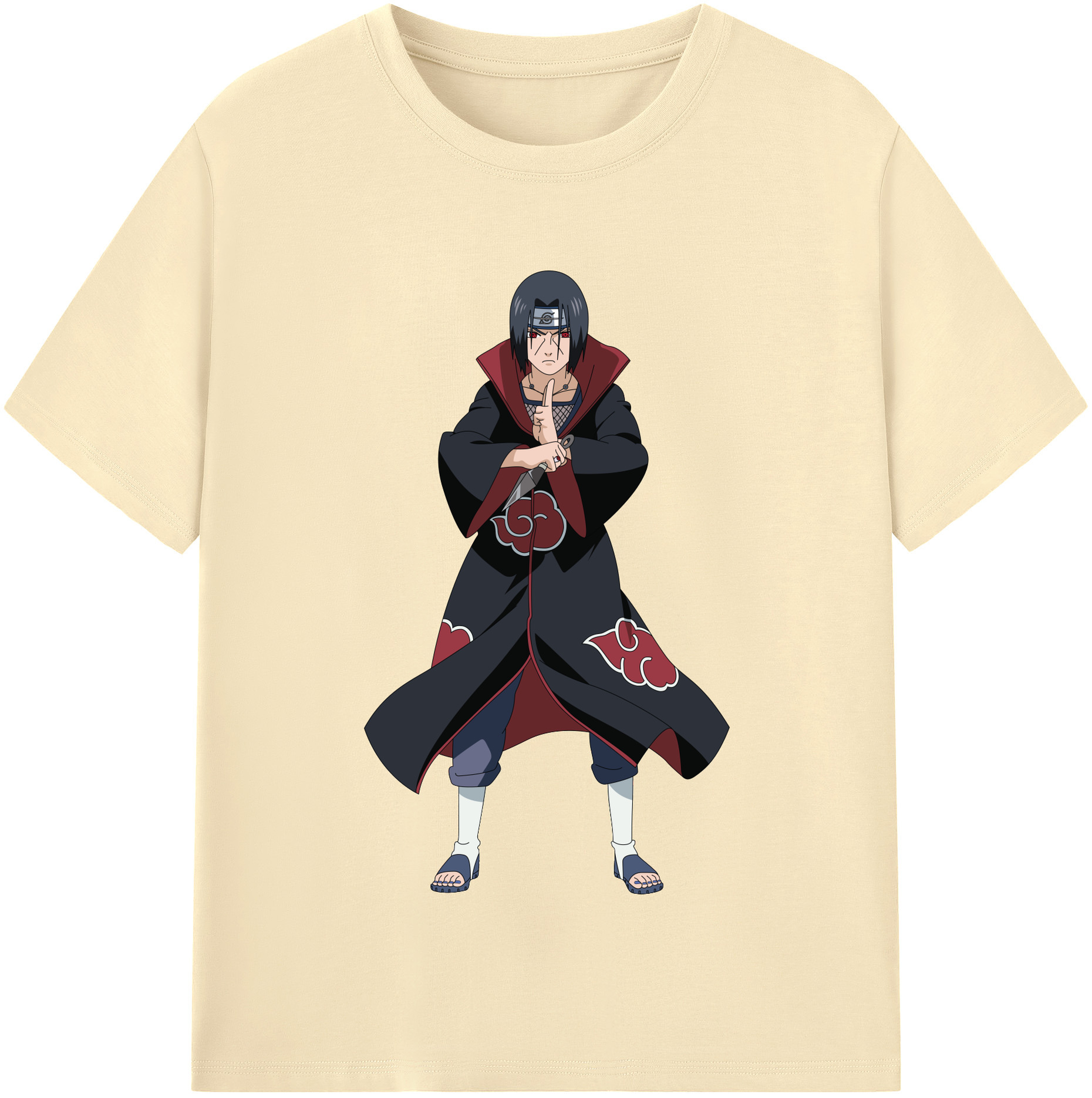 （画像用） NARUTO -ナルト- うちは イタチ Uchiha Itachi 綿100％半袖Tシャツ（フロントプリント）