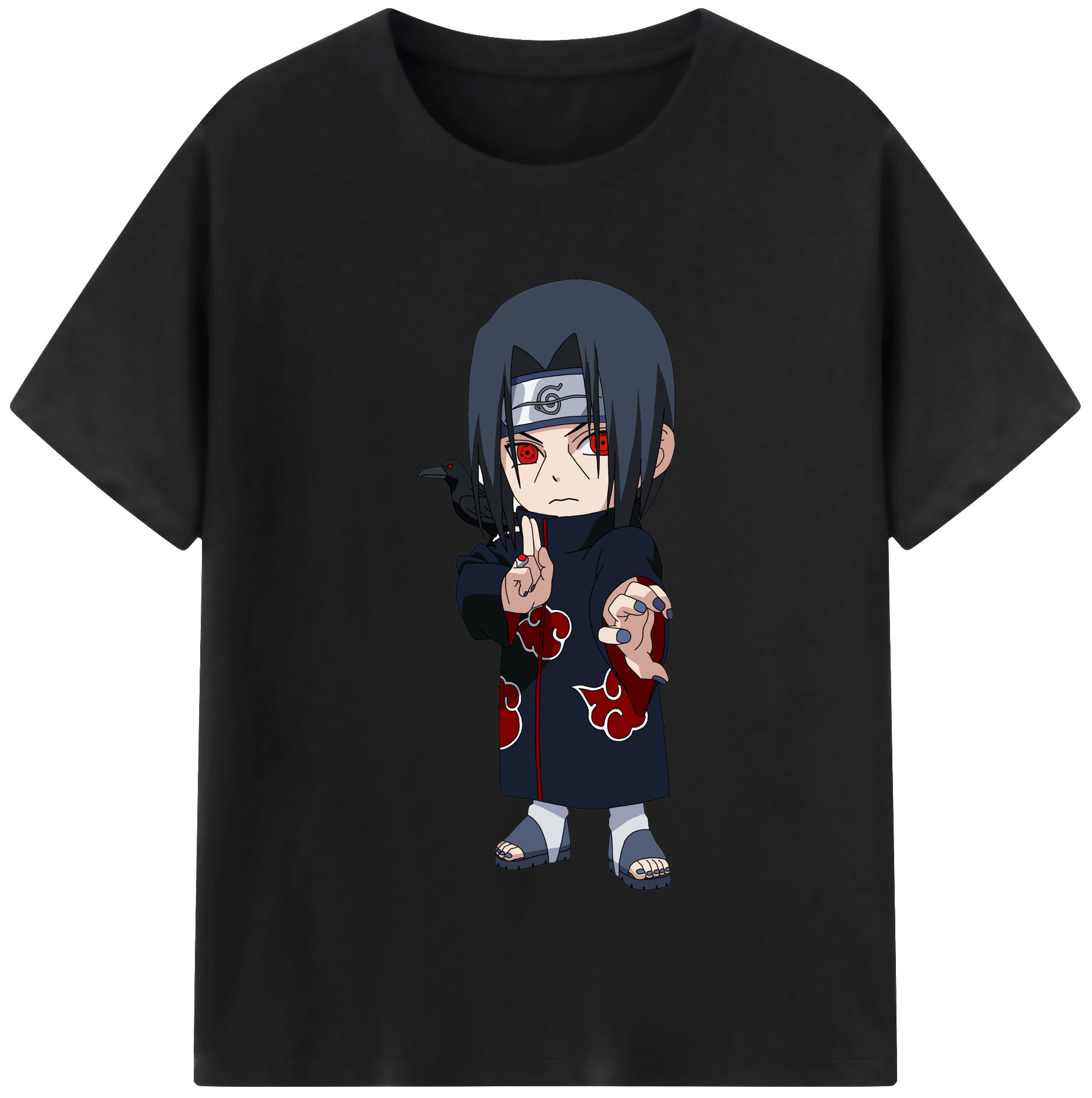 （画像用） NARUTO -ナルト- うちは イタチ Uchiha Itachi 綿100％半袖Tシャツ（フロントプリント）