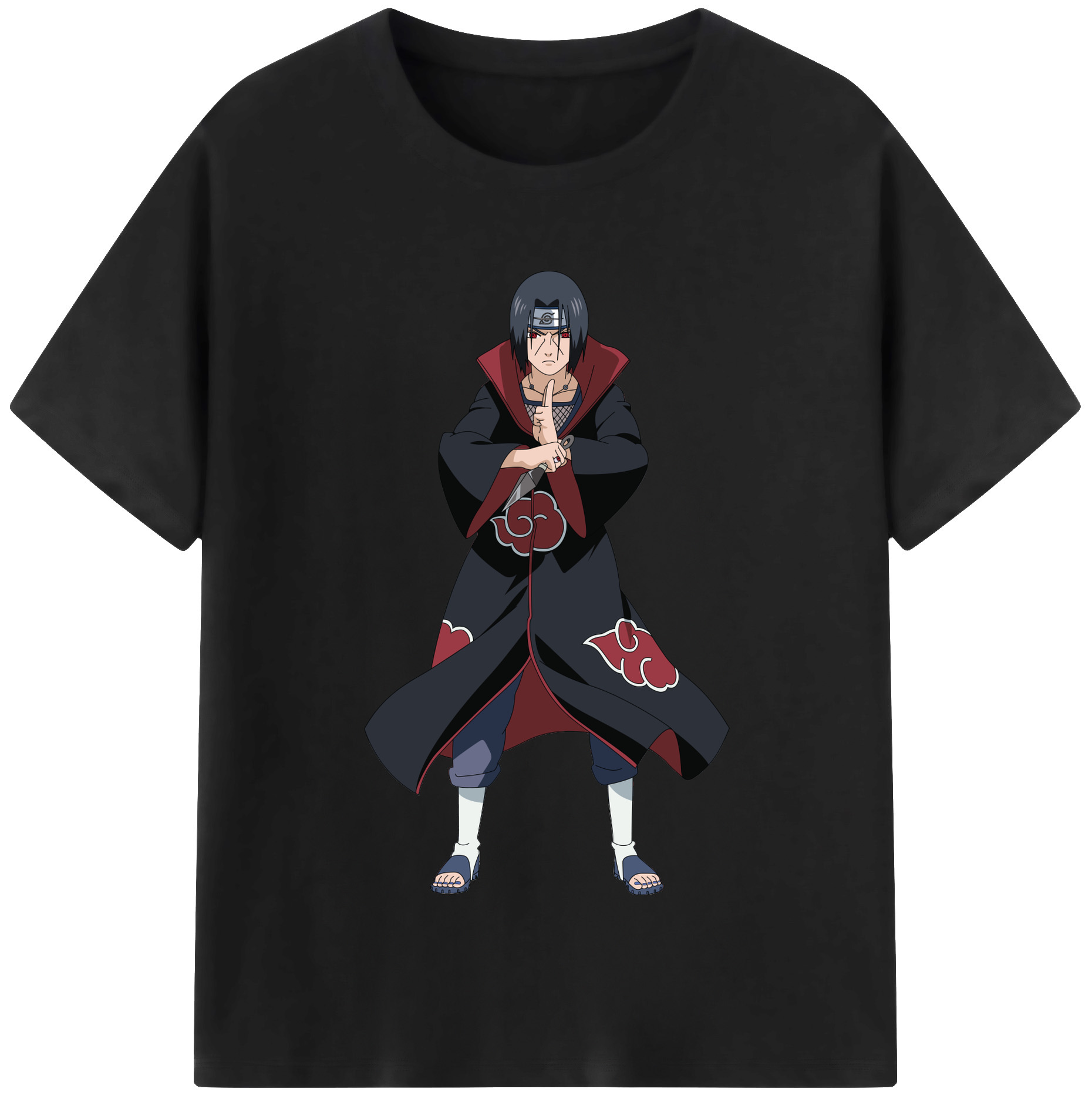 （画像用） NARUTO -ナルト- うちは イタチ Uchiha Itachi 綿100％半袖Tシャツ（フロントプリント）