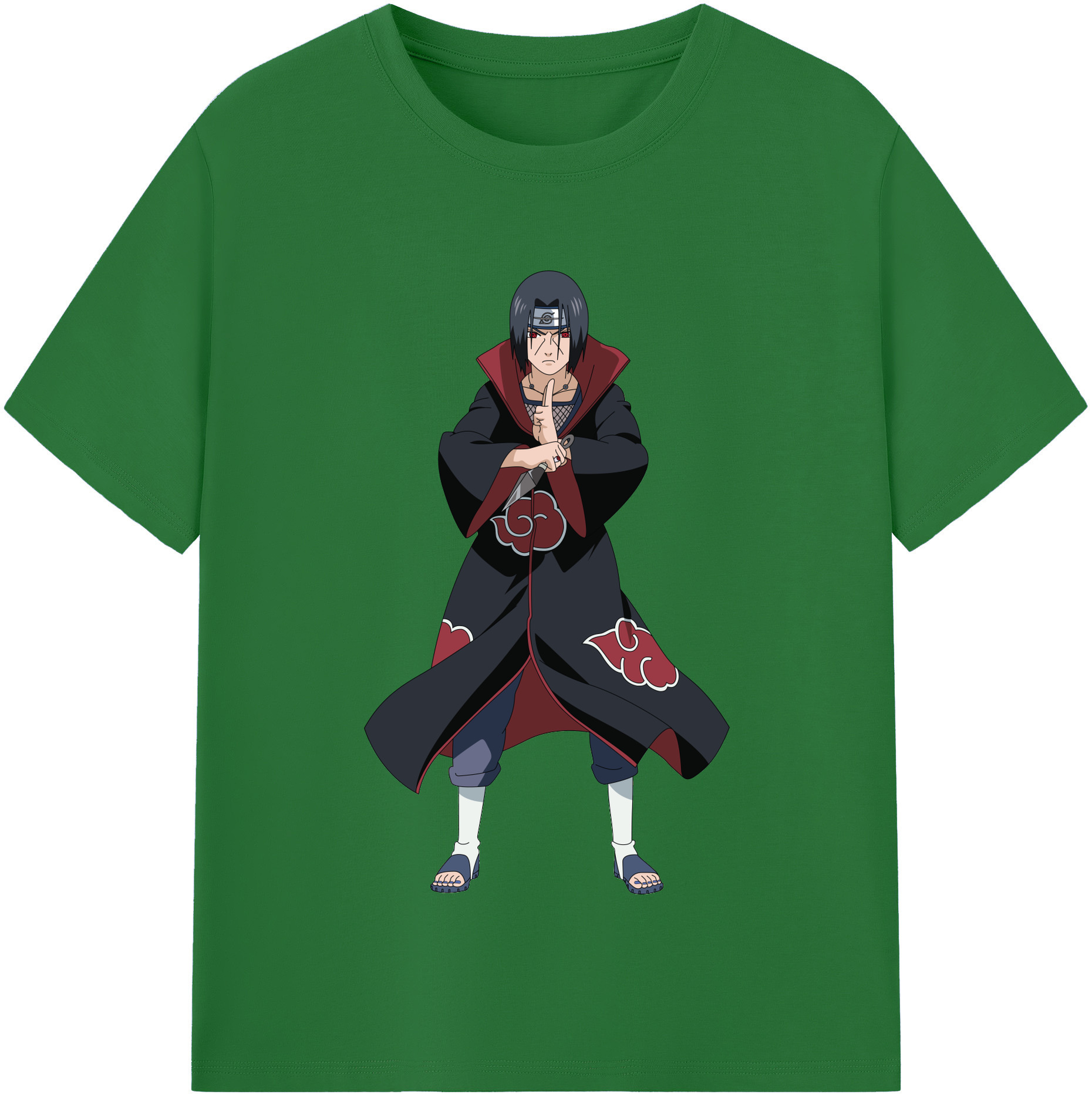 （画像用） NARUTO -ナルト- うちは イタチ Uchiha Itachi 綿100％半袖Tシャツ（フロントプリント）