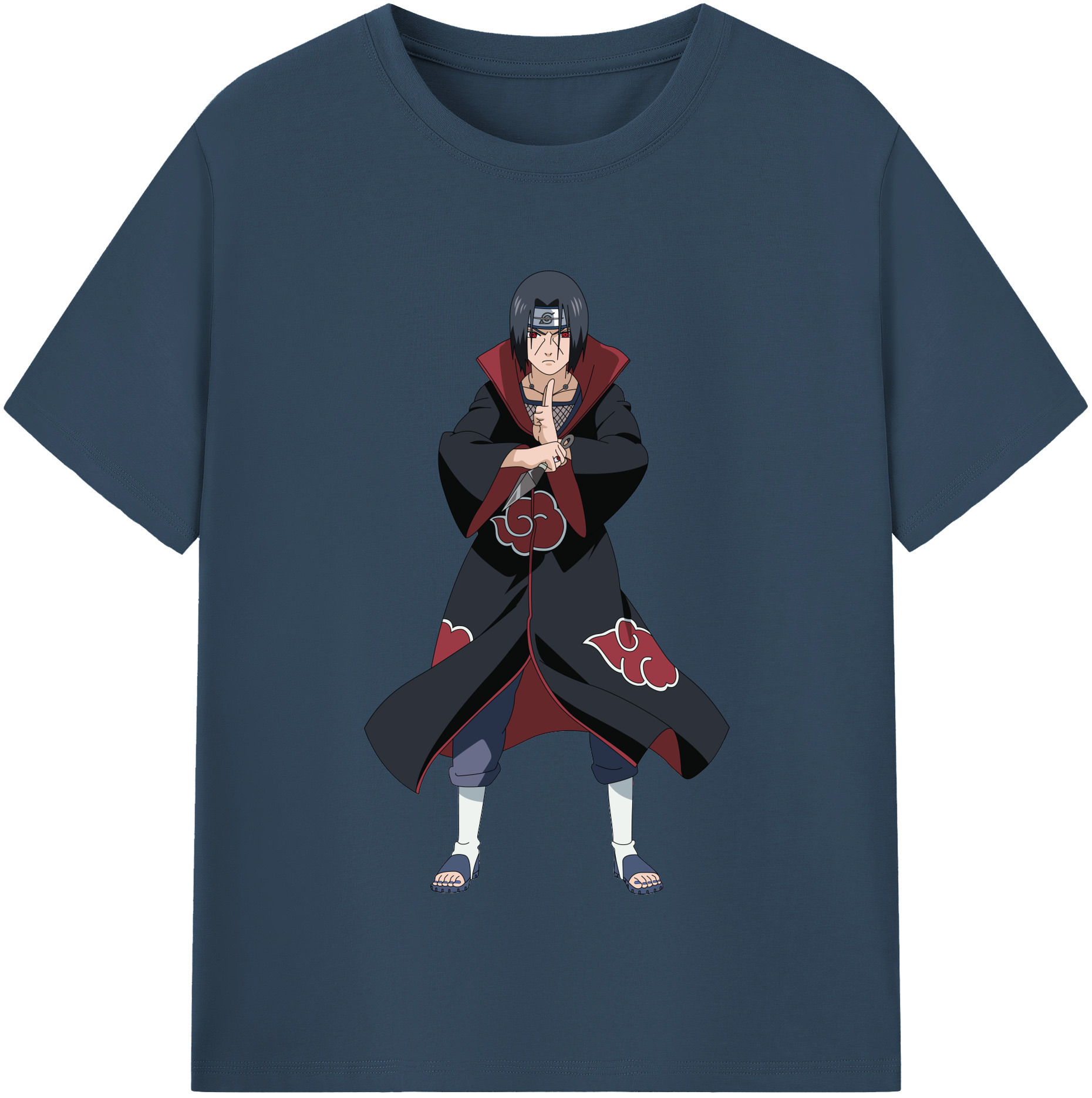 （画像用） NARUTO -ナルト- うちは イタチ Uchiha Itachi 綿100％半袖Tシャツ（フロントプリント）