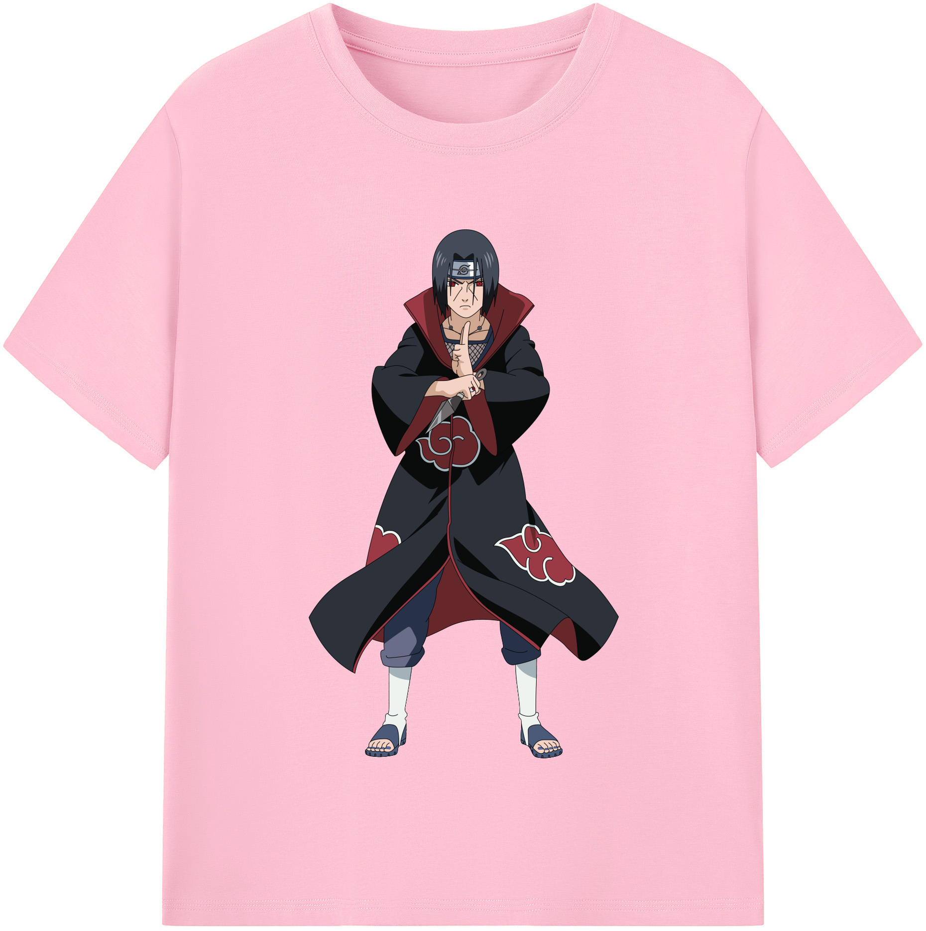 （画像用） NARUTO -ナルト- うちは イタチ Uchiha Itachi 綿100％半袖Tシャツ（フロントプリント）