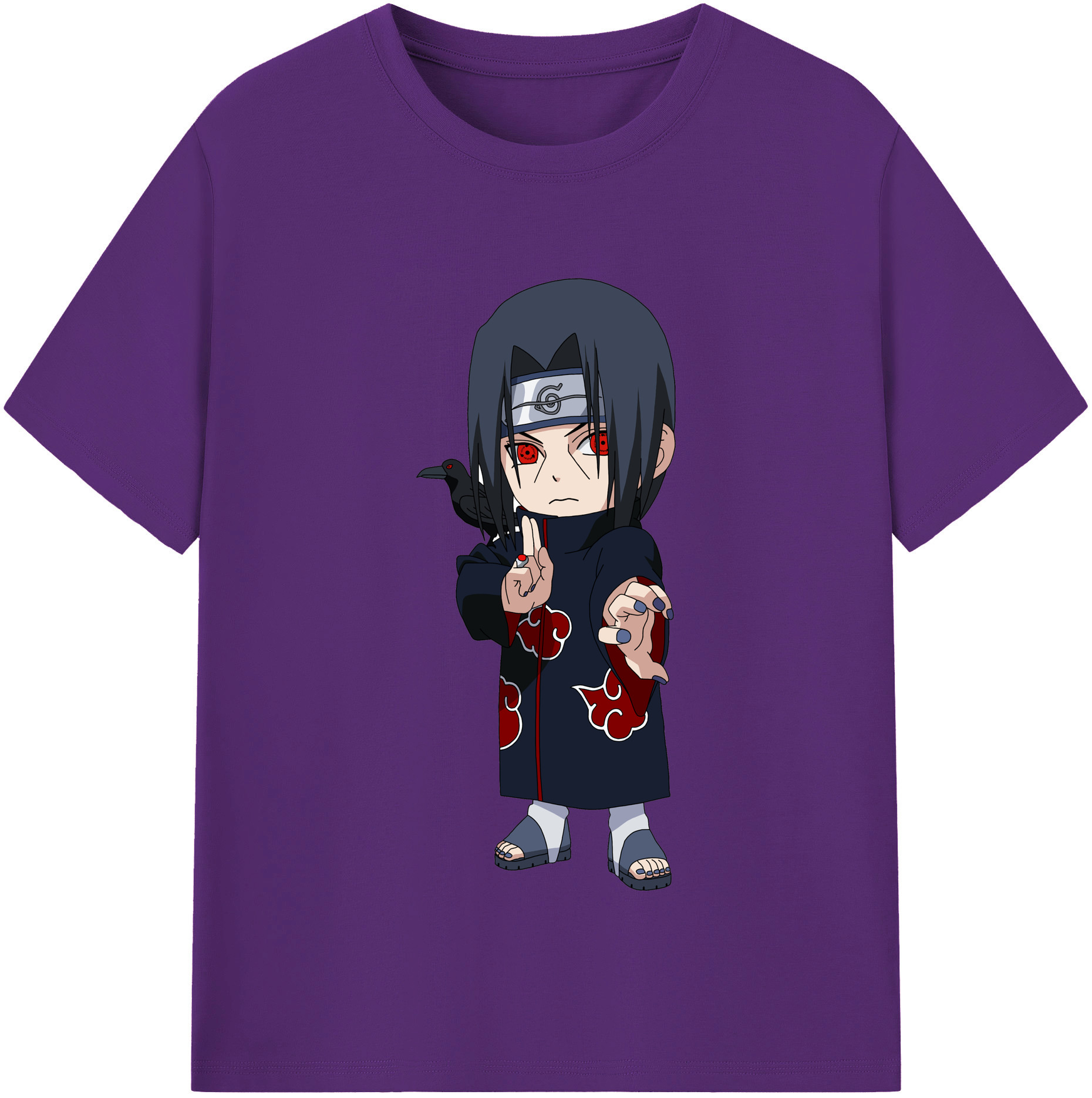 （画像用） NARUTO -ナルト- うちは イタチ Uchiha Itachi 綿100％半袖Tシャツ（フロントプリント）
