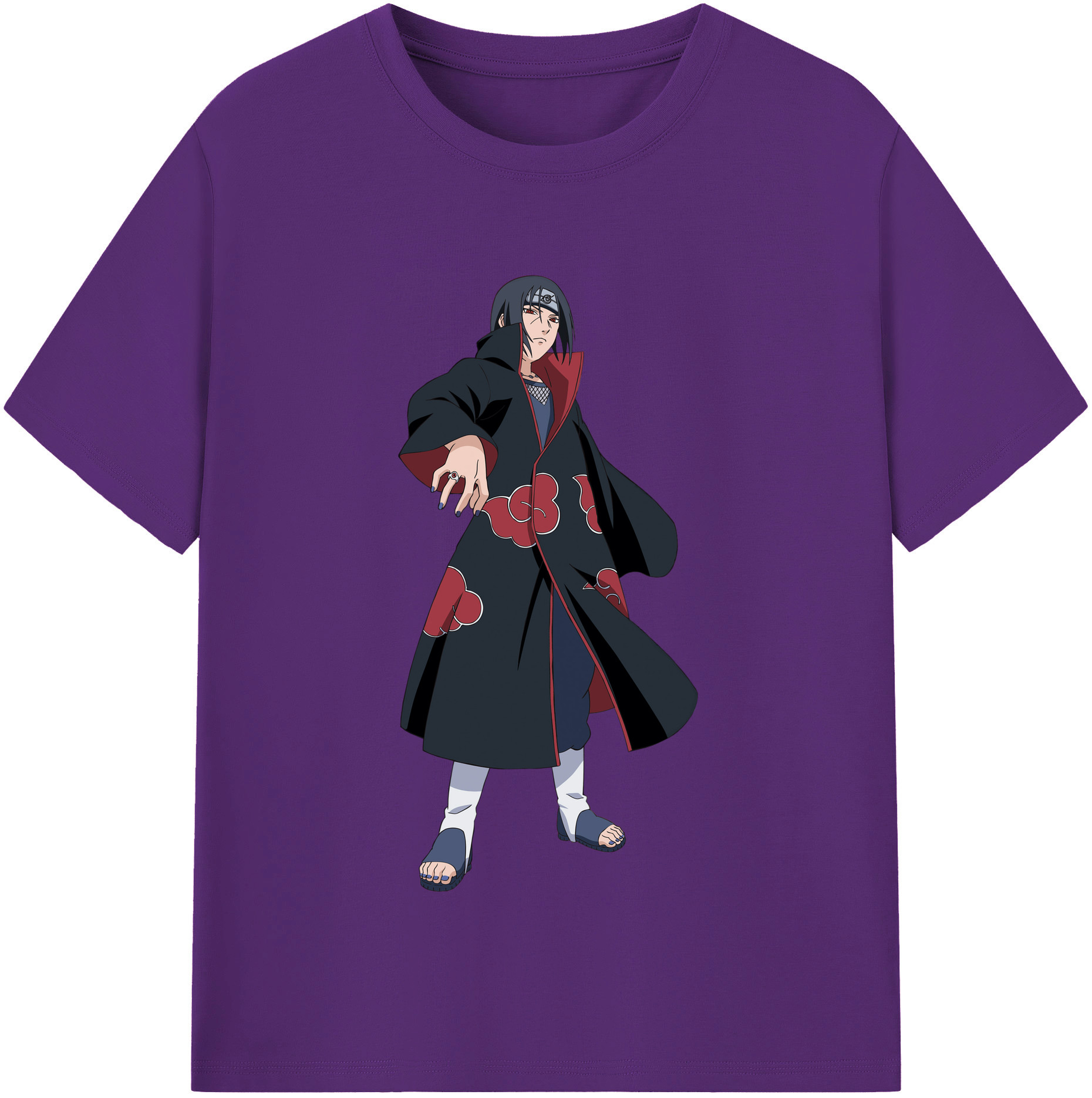 （画像用） NARUTO -ナルト- うちは イタチ Uchiha Itachi 綿100％半袖Tシャツ（フロントプリント）