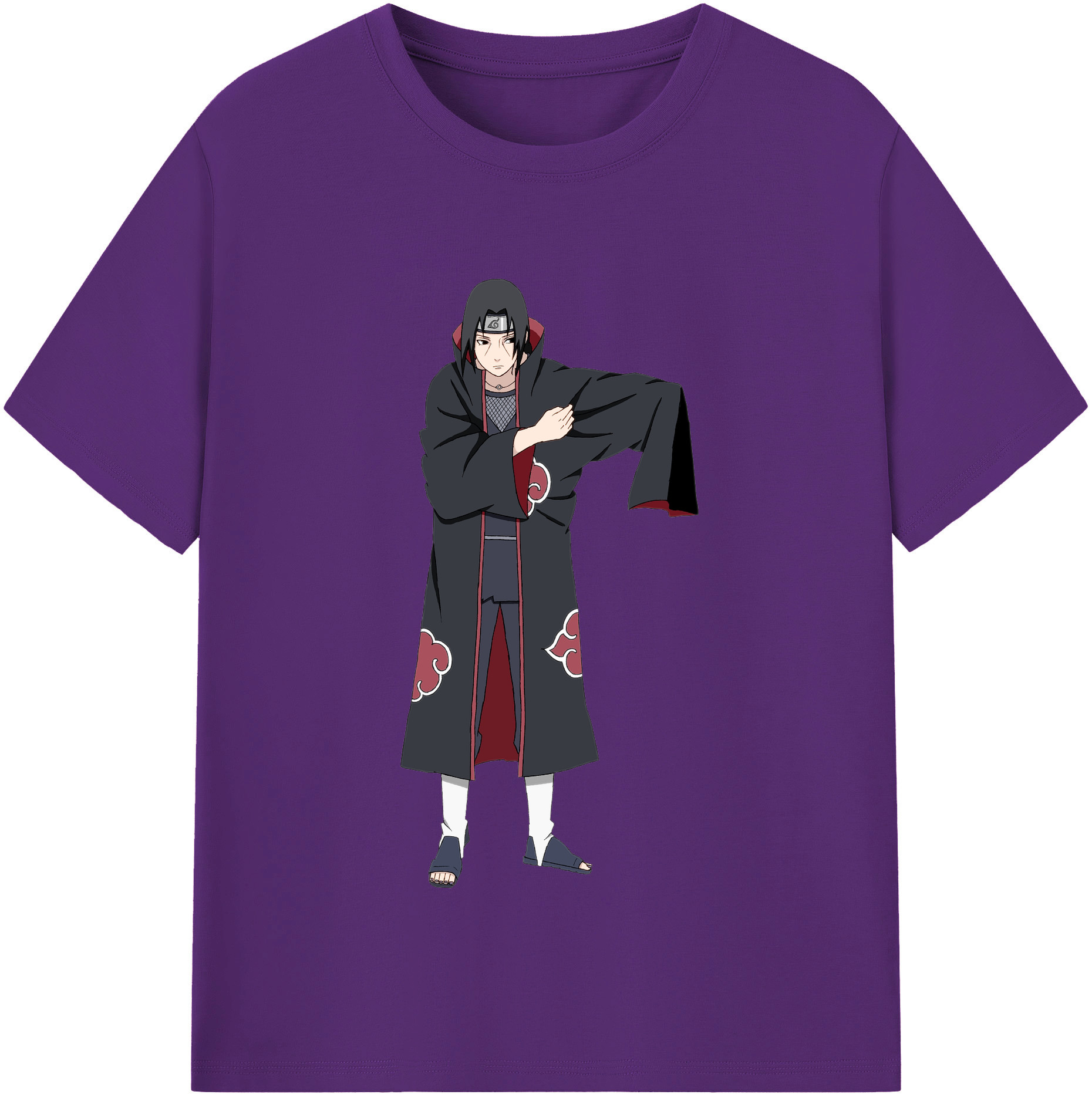 （画像用） NARUTO -ナルト- うちは イタチ Uchiha Itachi 綿100％半袖Tシャツ（フロントプリント）