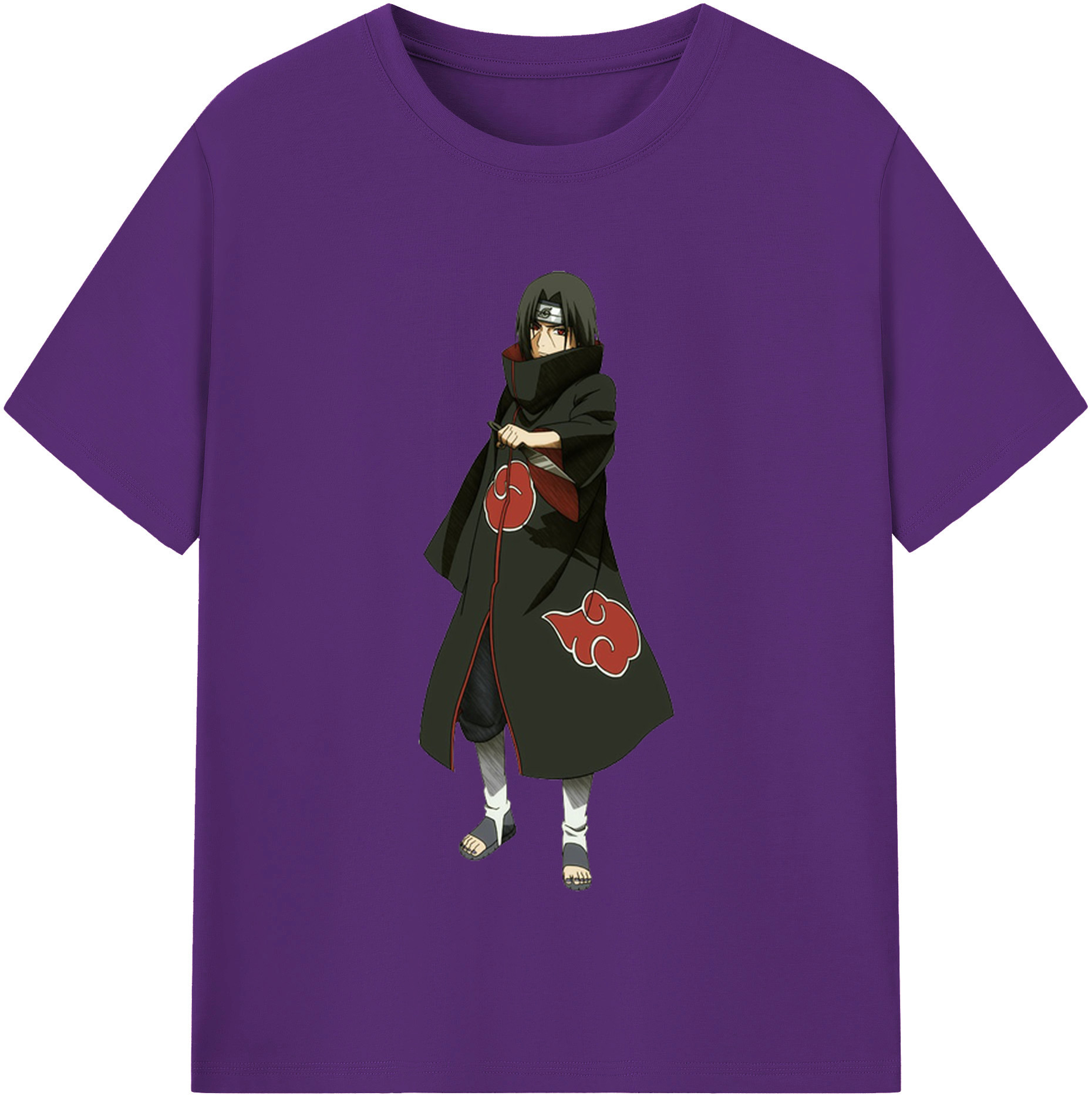 （画像用） NARUTO -ナルト- うちは イタチ Uchiha Itachi 綿100％半袖Tシャツ（フロントプリント）