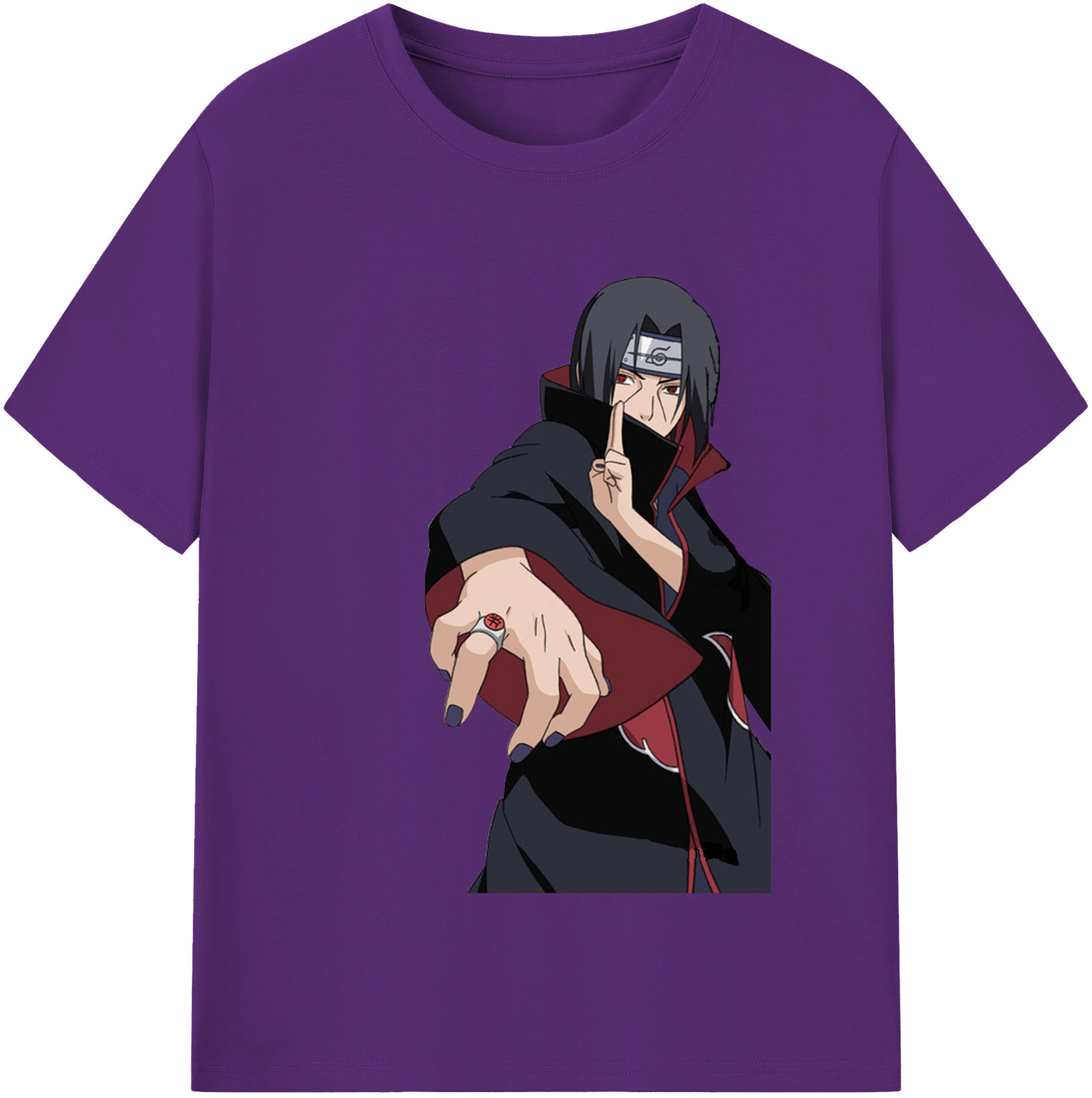 （画像用） NARUTO -ナルト- うちは イタチ Uchiha Itachi 綿100％半袖Tシャツ（フロントプリント）