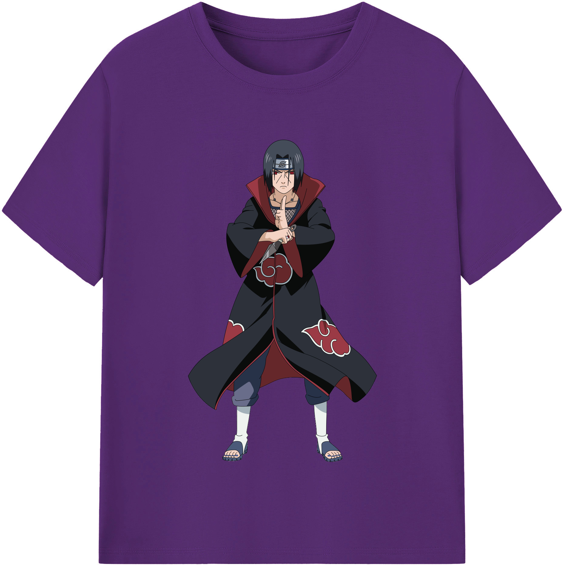 （画像用） NARUTO -ナルト- うちは イタチ Uchiha Itachi 綿100％半袖Tシャツ（フロントプリント）